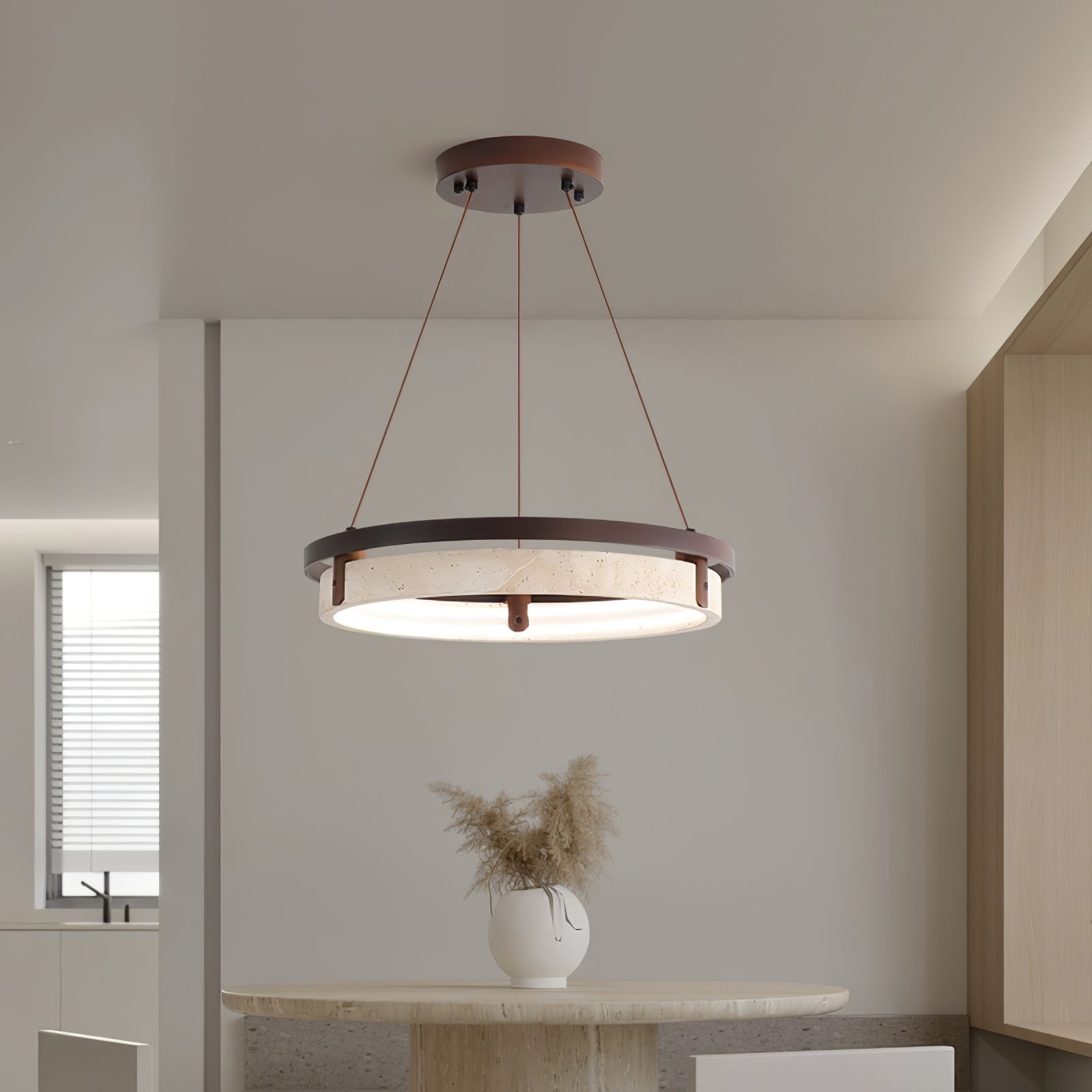Veraearae Travertine Pendant Light - Neutral Decor