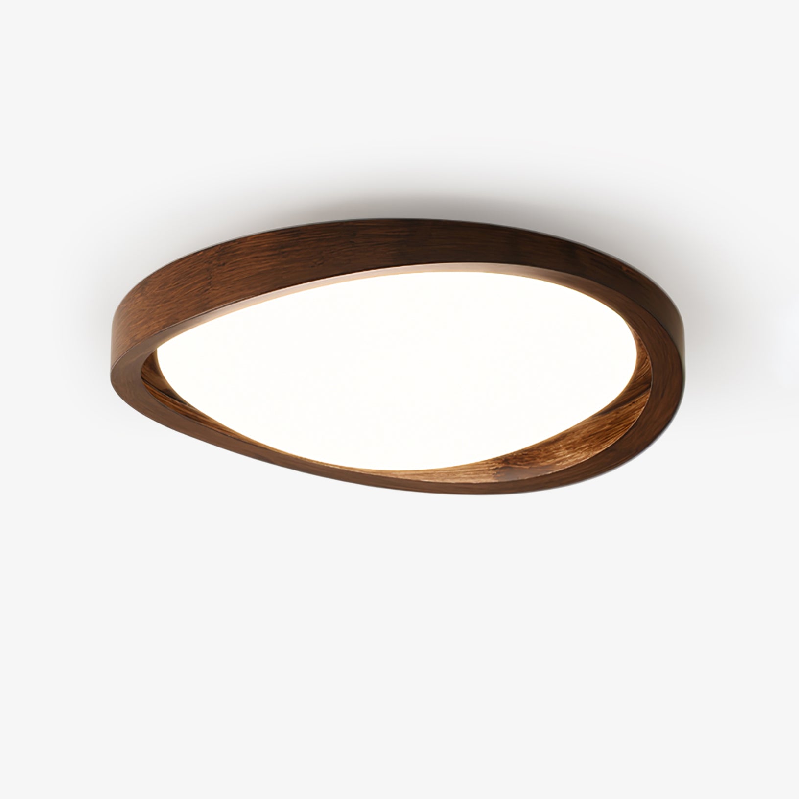 Solara Ceiling Light Walnut Curved Edge Oval Nordic - Neutral Decor