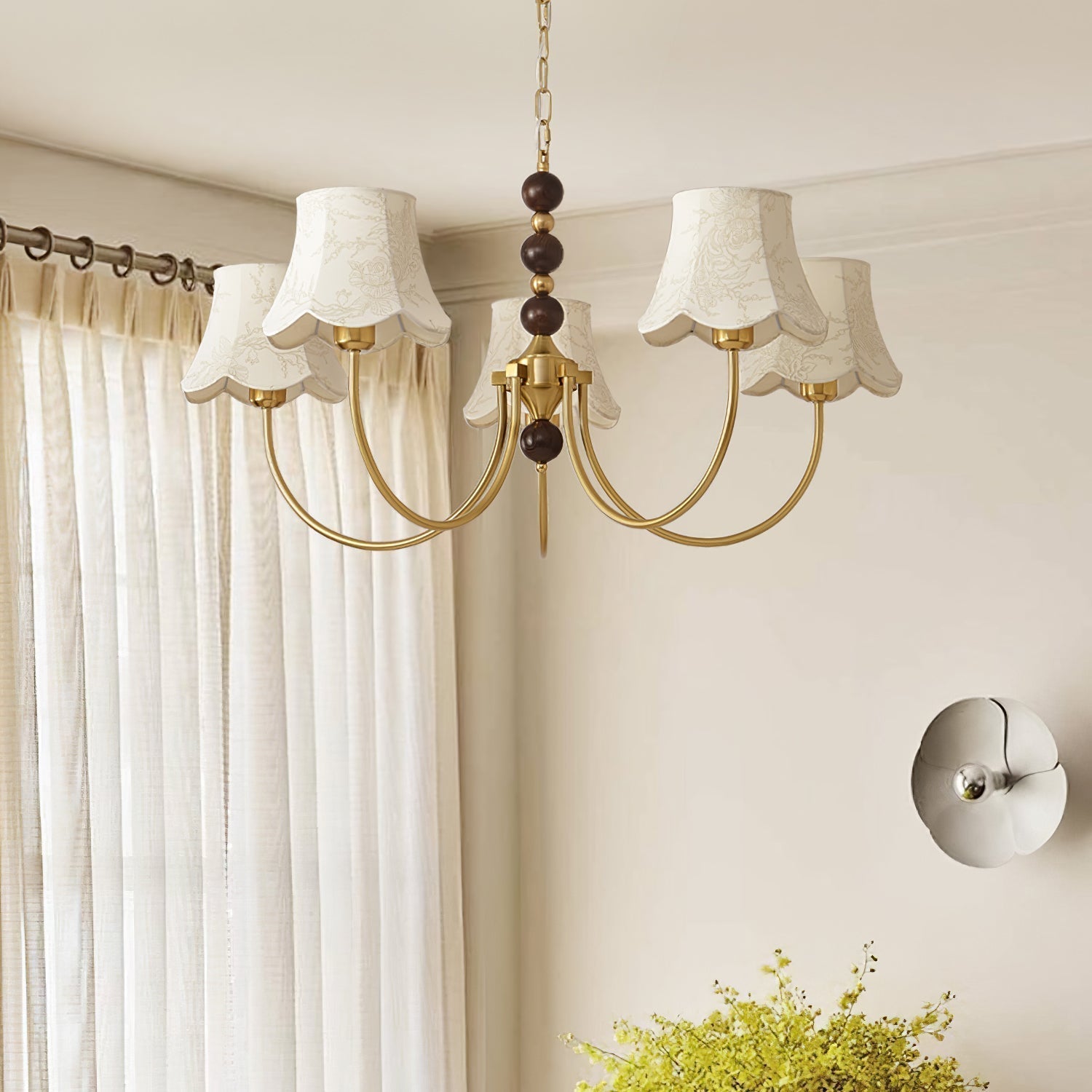 Orchid Chandelier Fabric Golden