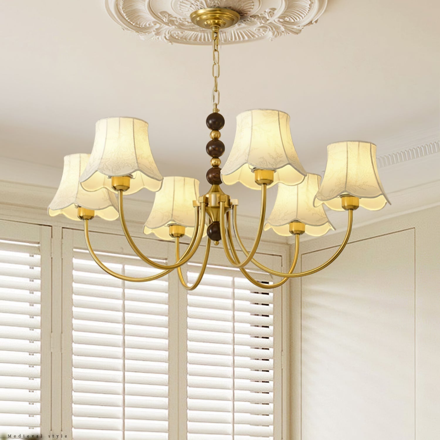 Orchid Chandelier Fabric Golden