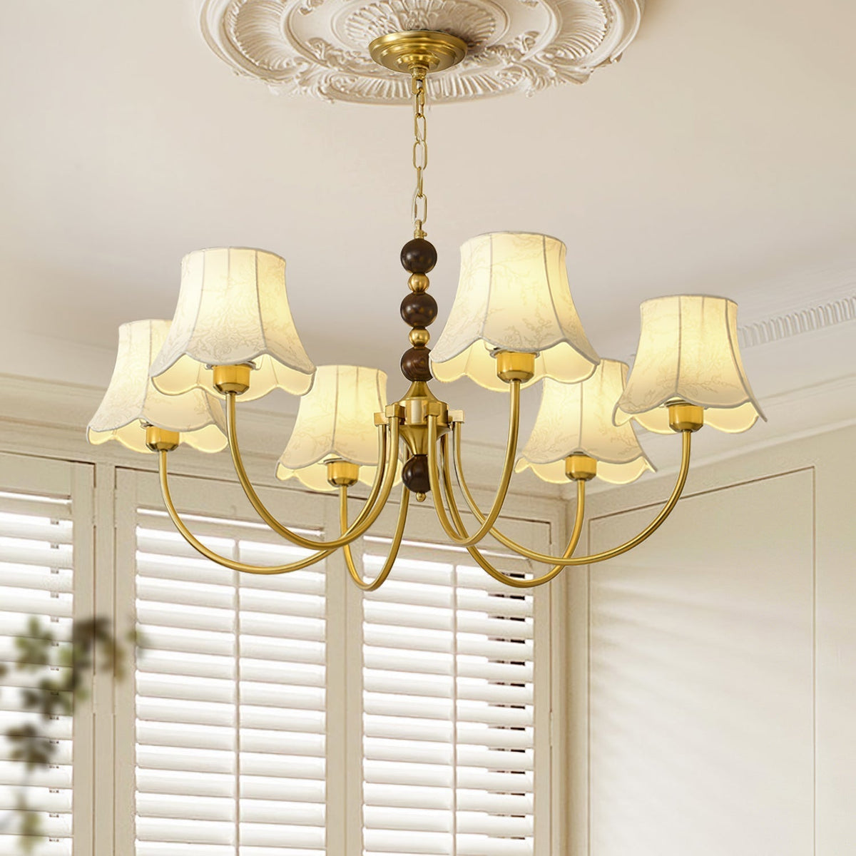 Orchid Chandelier Fabric Golden