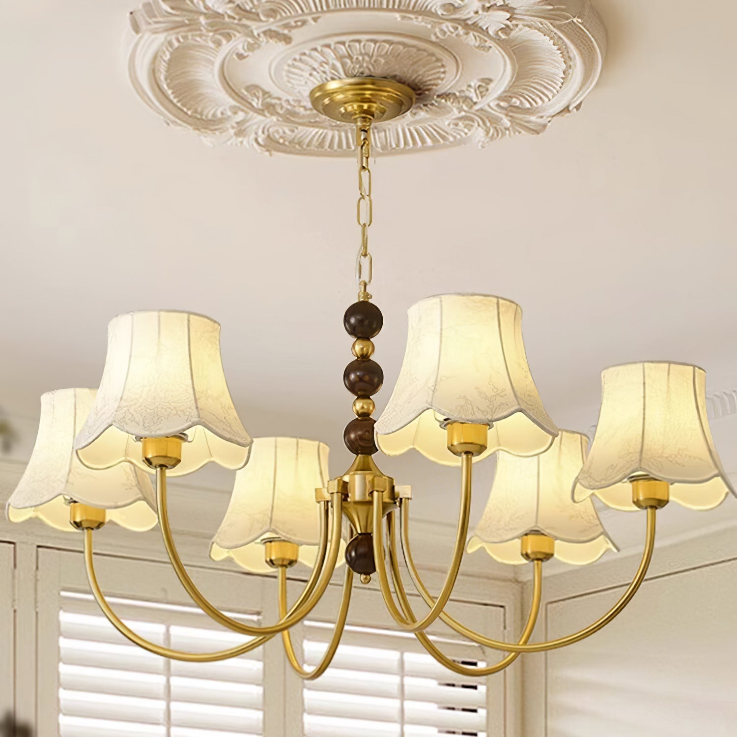 Orchid Chandelier Fabric Golden