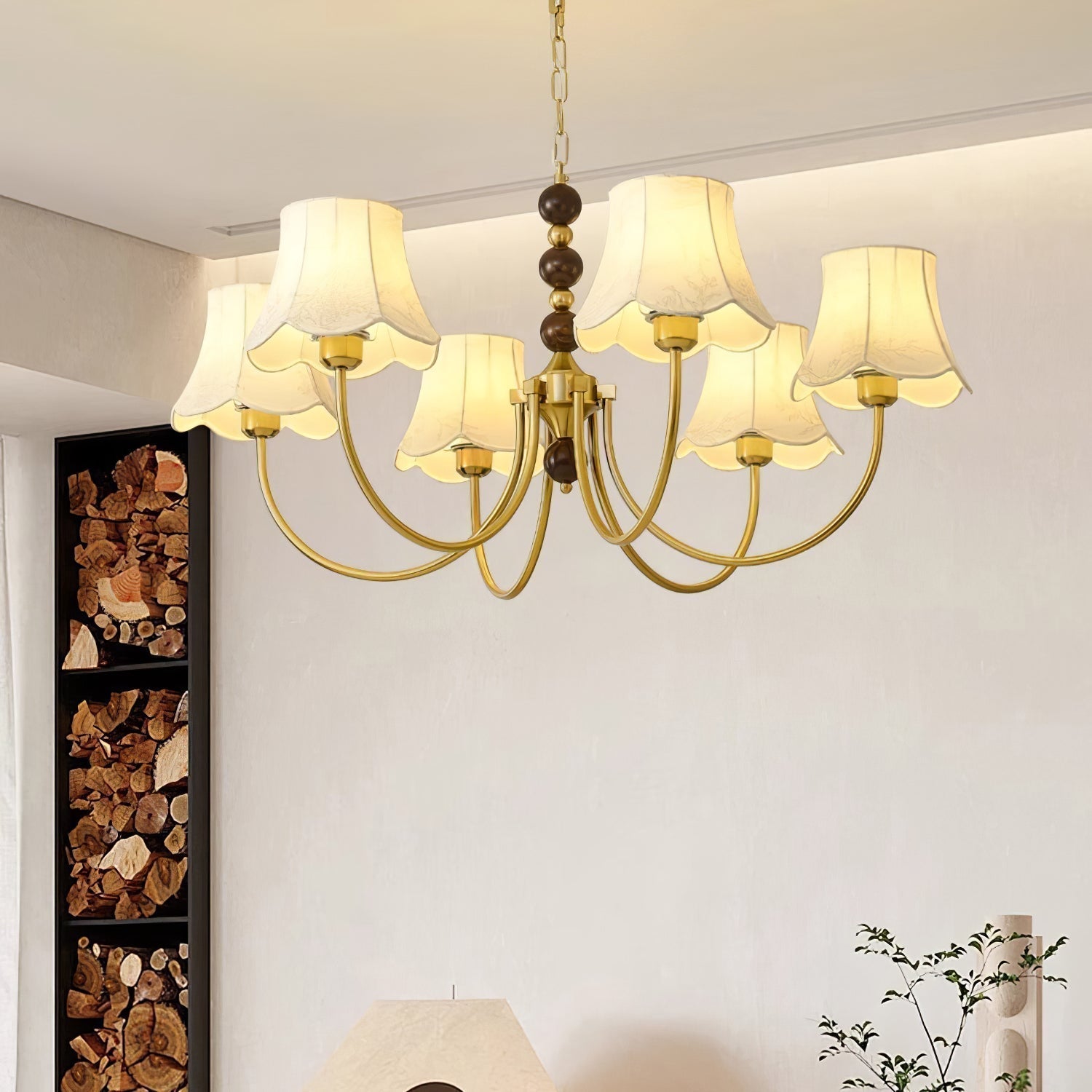 Orchid Chandelier Fabric Golden