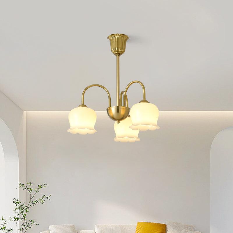 Solenora Chandelier Brass Elegant Curved Arm