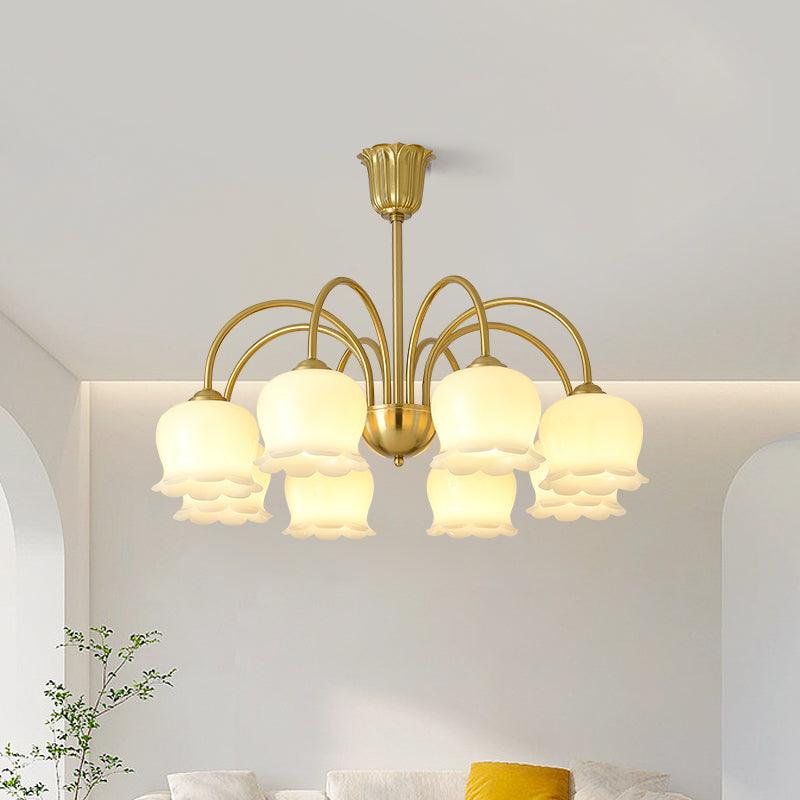 Solenora Chandelier Brass Elegant Curved Arm