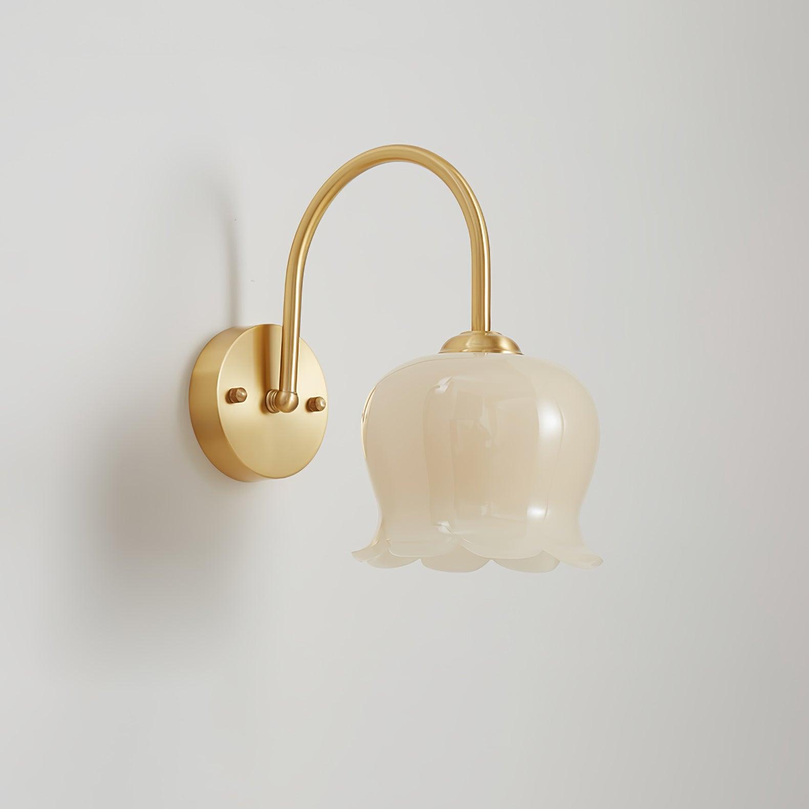 Avcarora Premium Nordic Art Brass Glass Wall Lamp