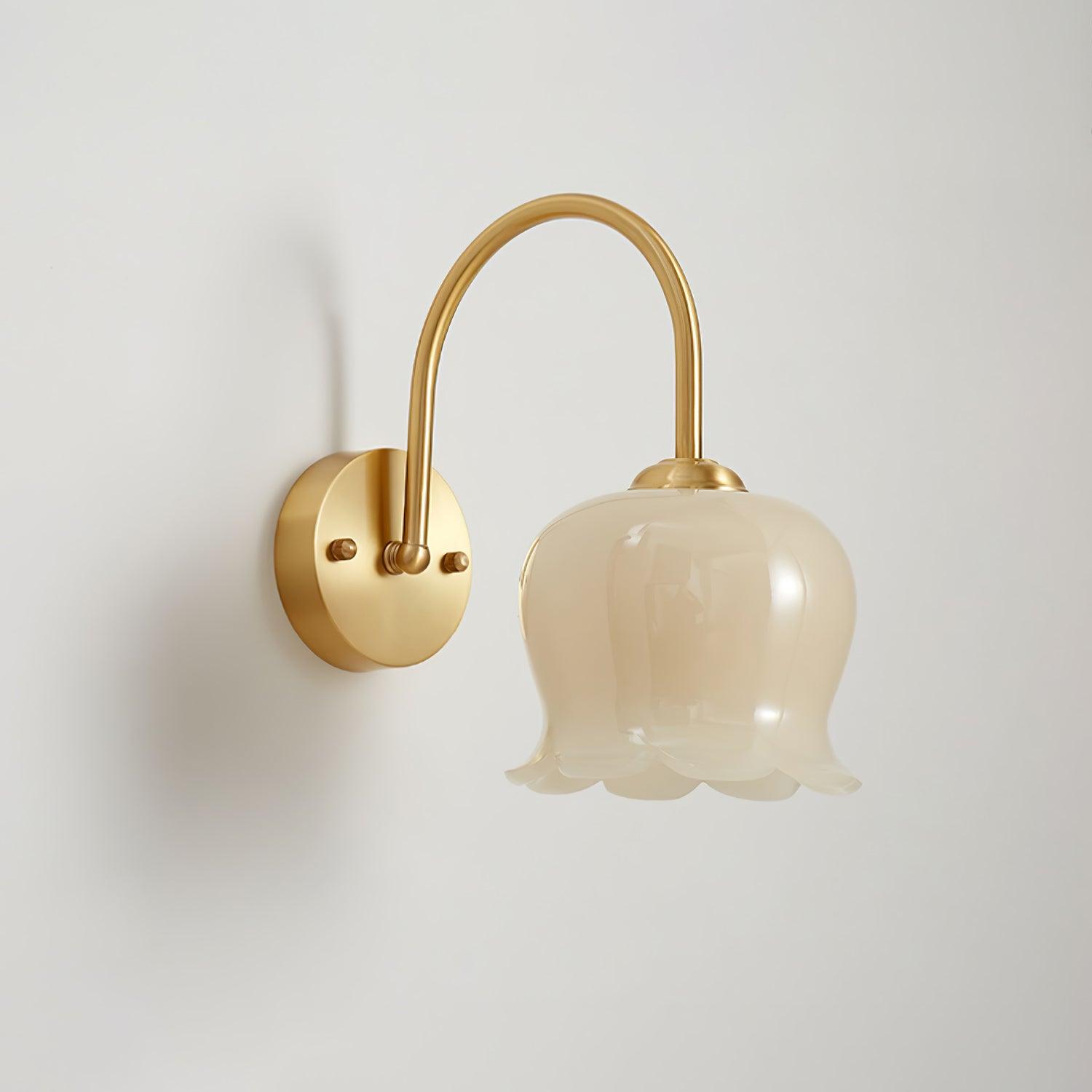 Avcarora Premium Nordic Art Brass Glass Wall Lamp