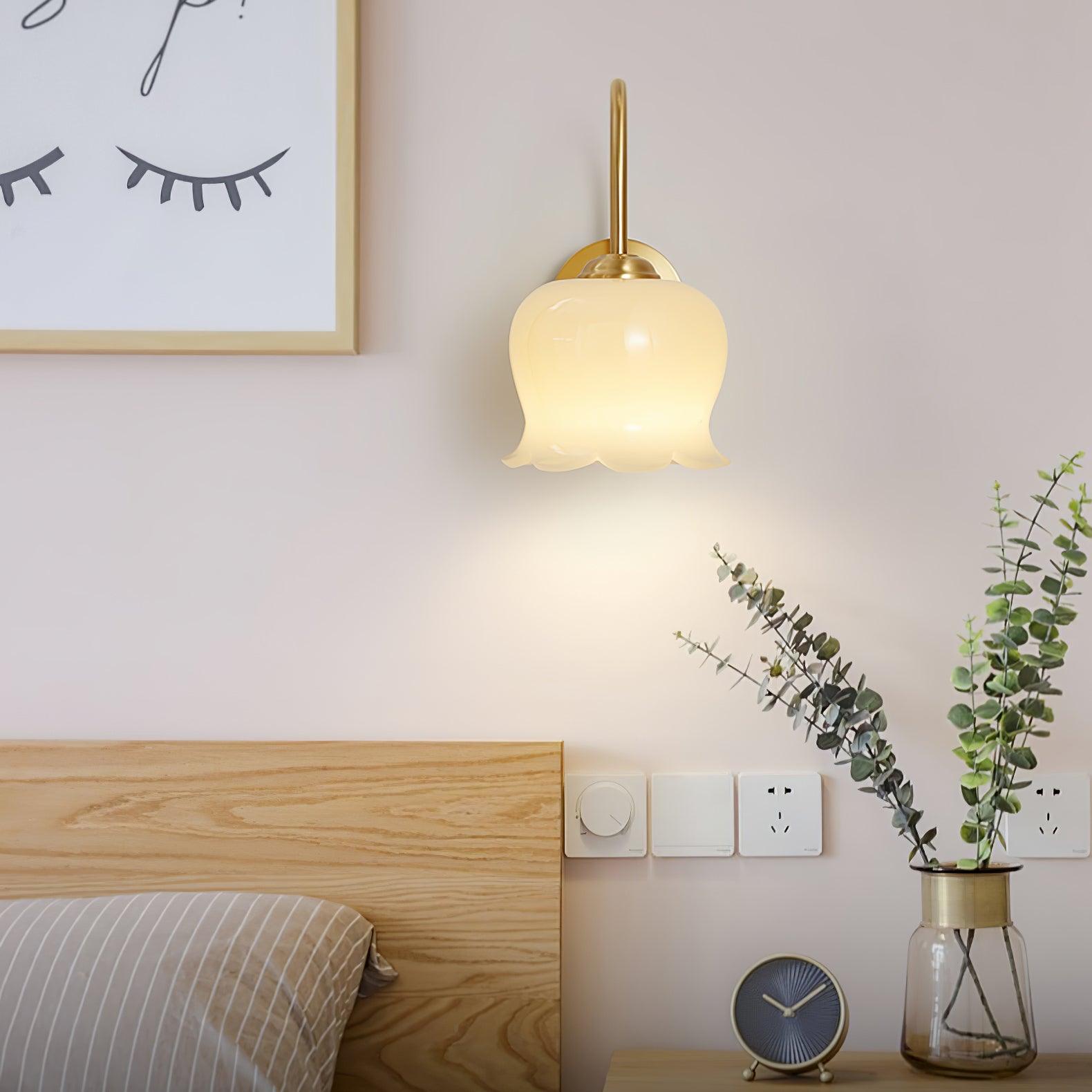 Avcarora Premium Nordic Art Brass Glass Wall Lamp
