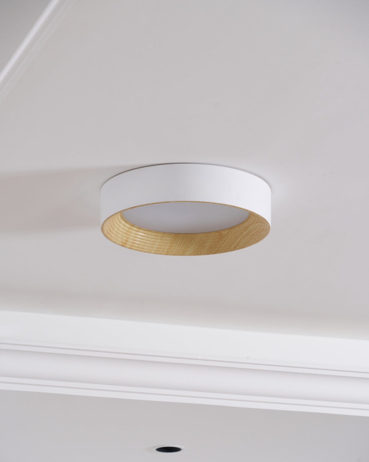 Elvirelle Ceiling Lamp Wood Ring Minimalist Adjustable