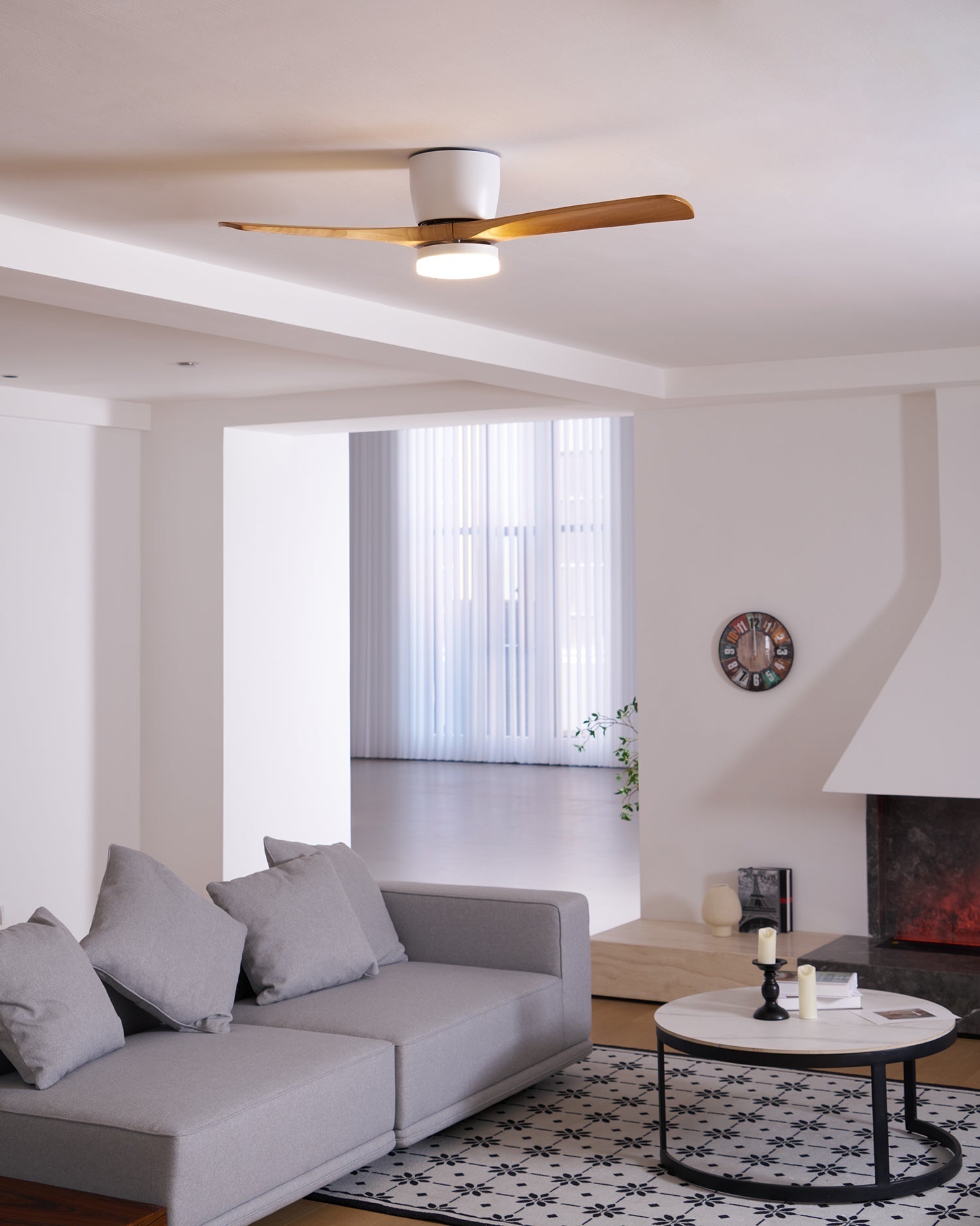 Elena Modern Wood Ceiling Fan Light