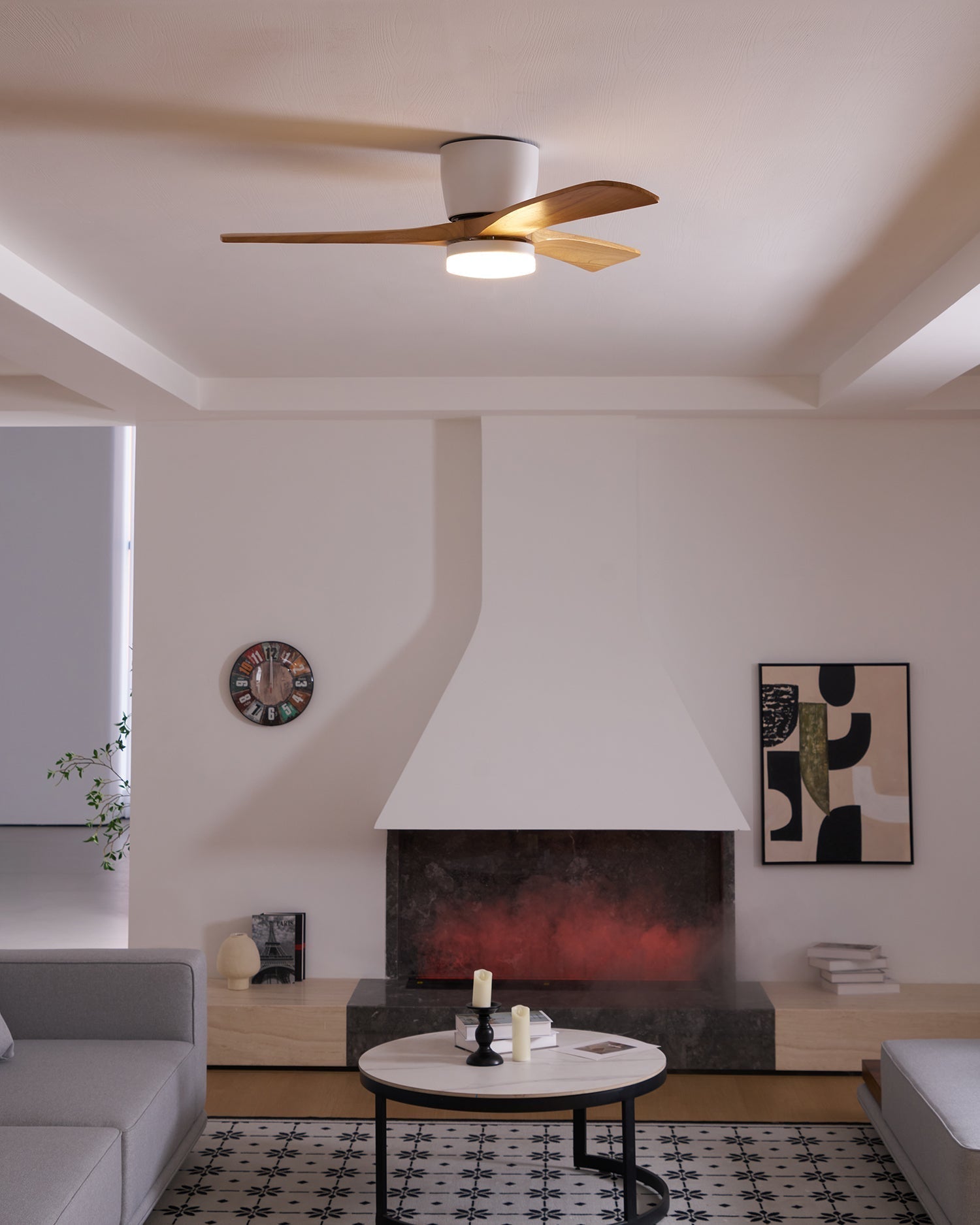 Elena Modern Wood Ceiling Fan Light