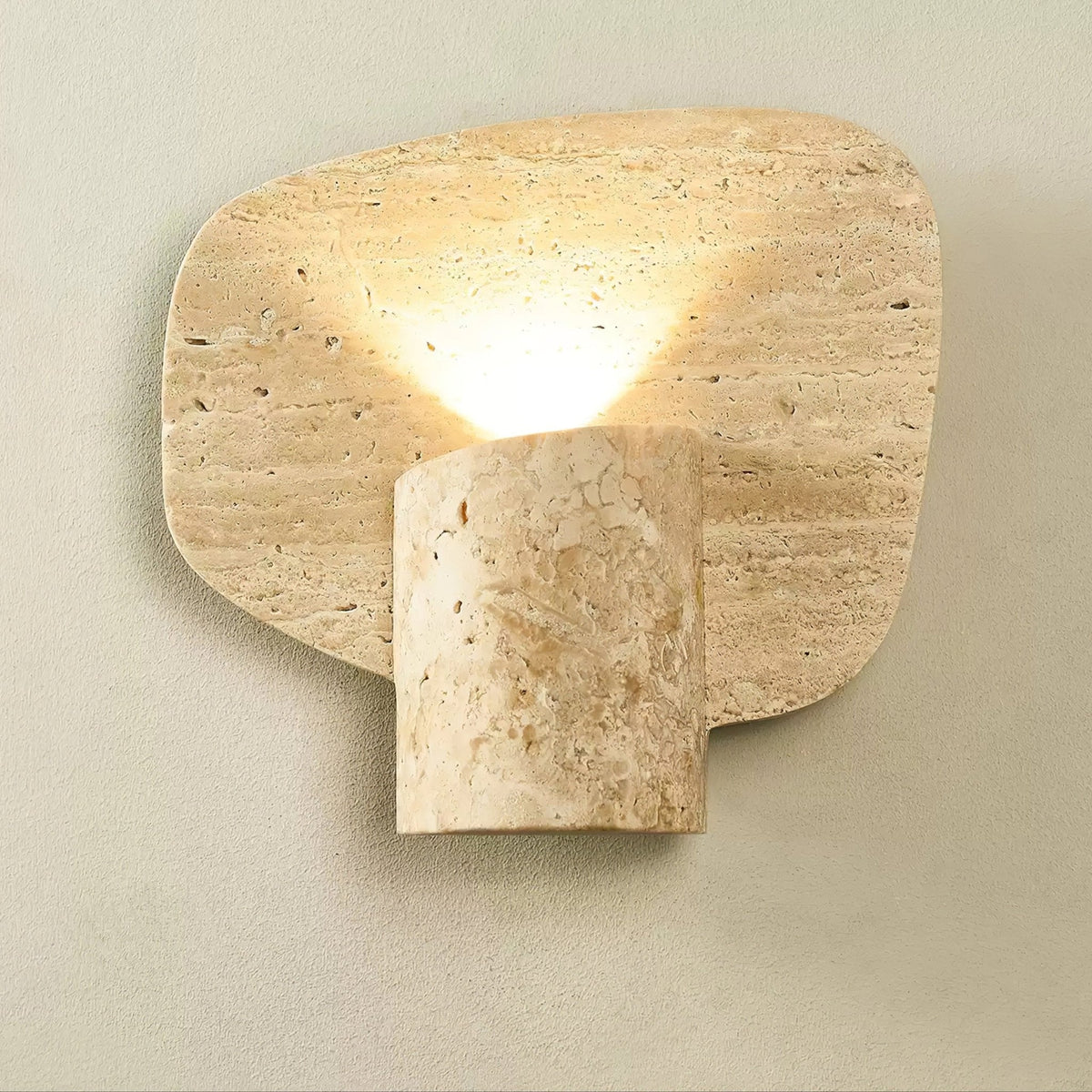 Bryke Travertine Cylinder Wall Light