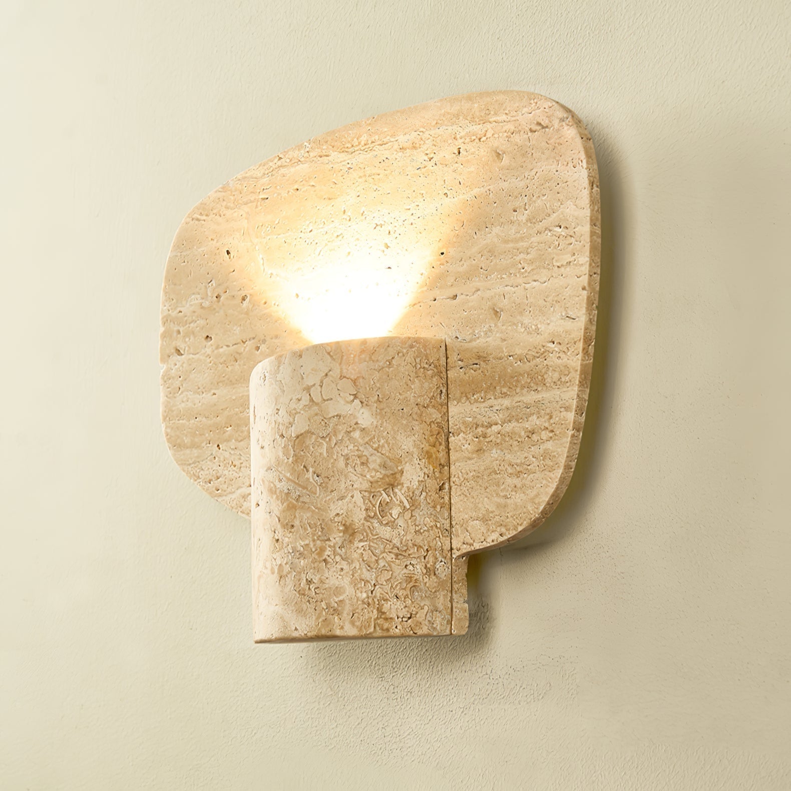 Bryke Travertine Cylinder Wall Light