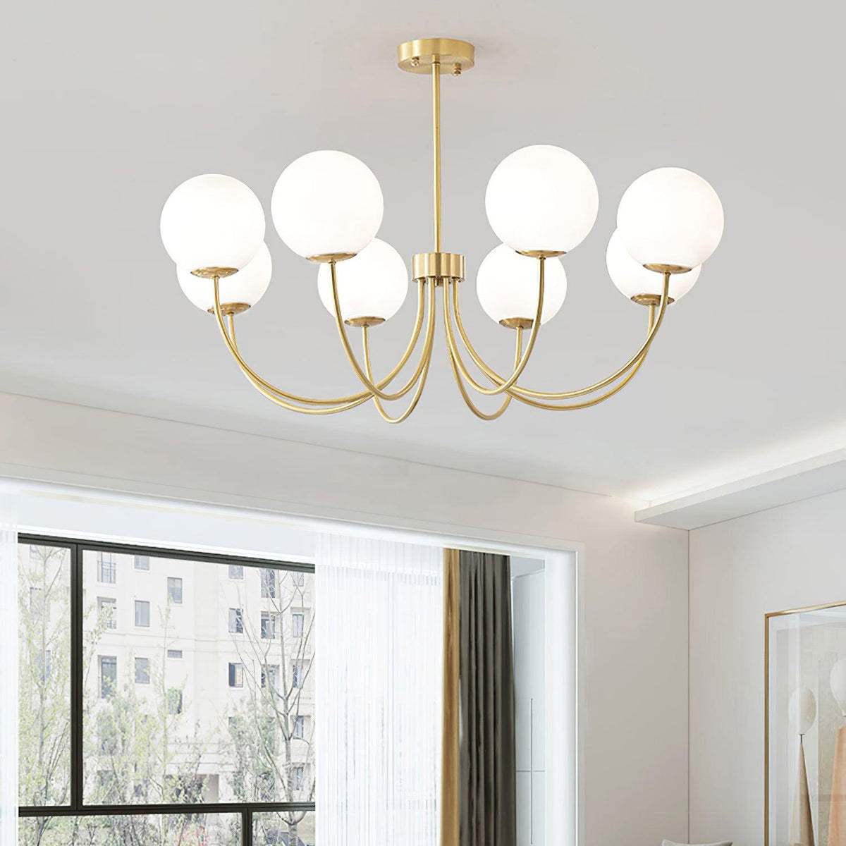 Solalissa Chandelier Orillia Brass Globe Modern