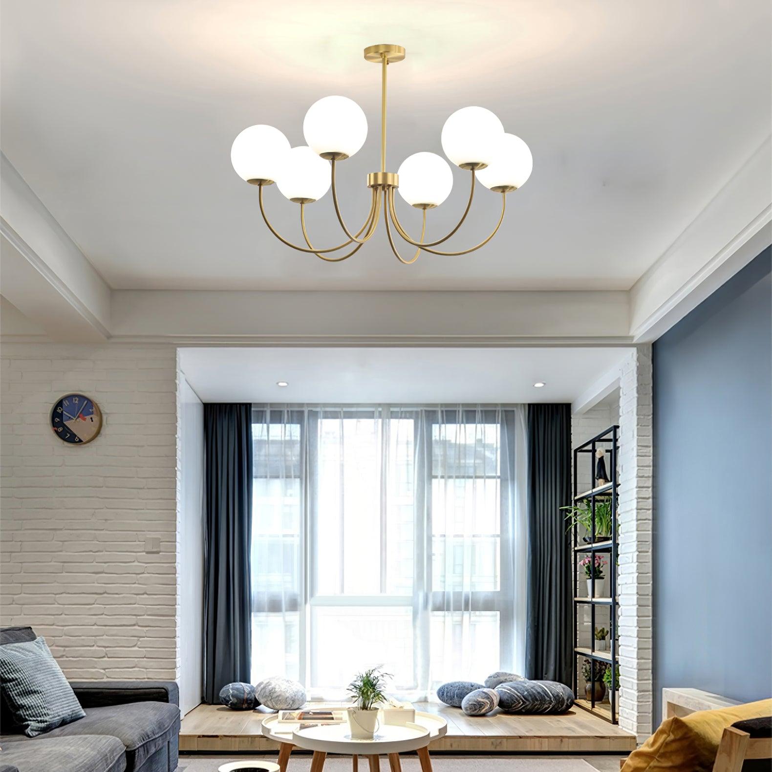 Solalissa Chandelier Orillia Brass Globe Modern