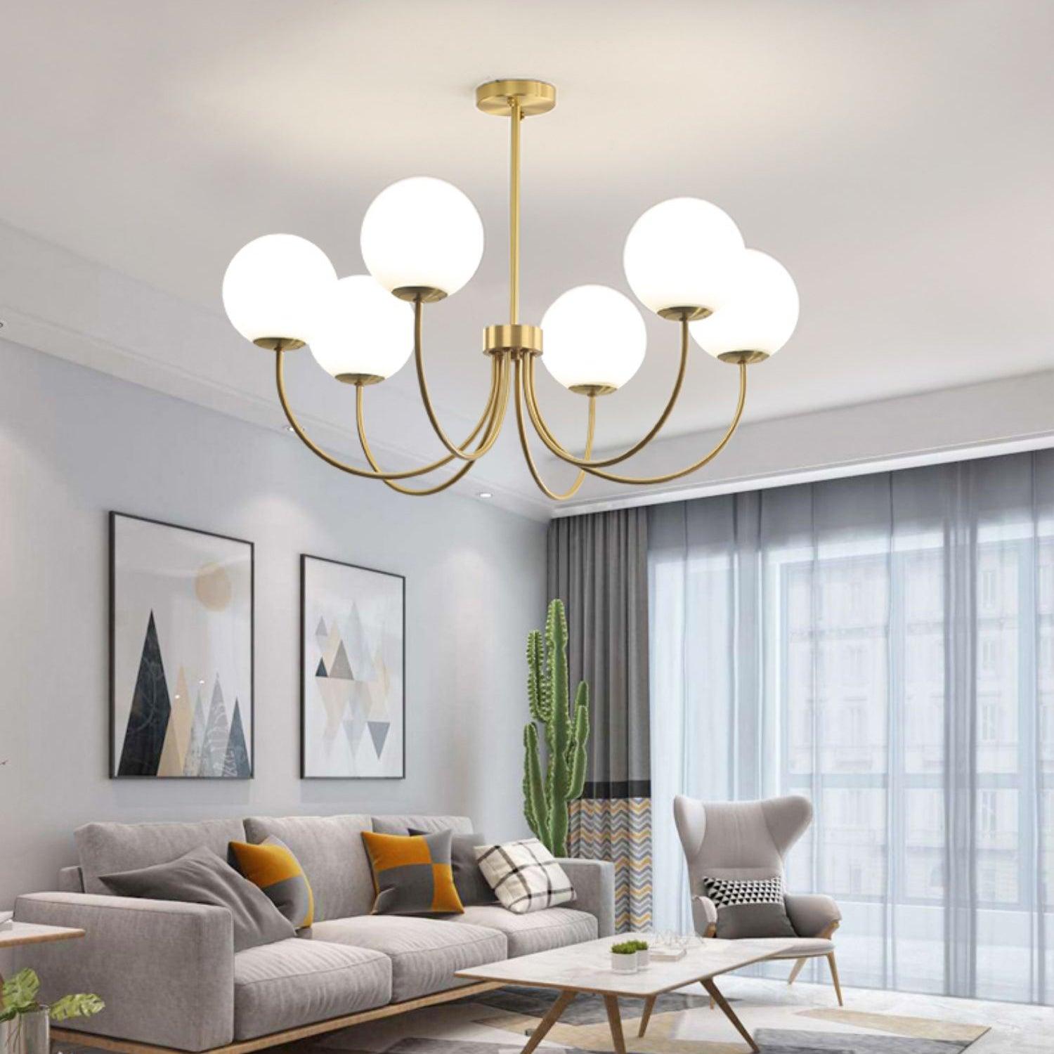 Solalissa Chandelier Orillia Brass Globe Modern