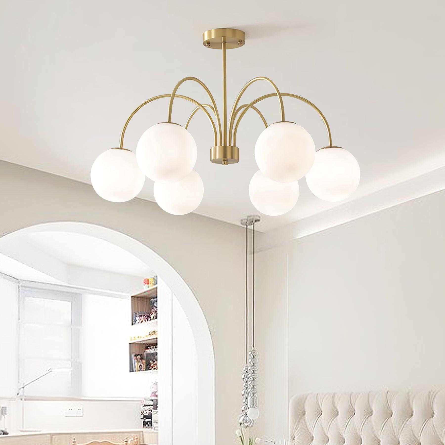 Solalissa Chandelier Orillia Brass Globe Modern