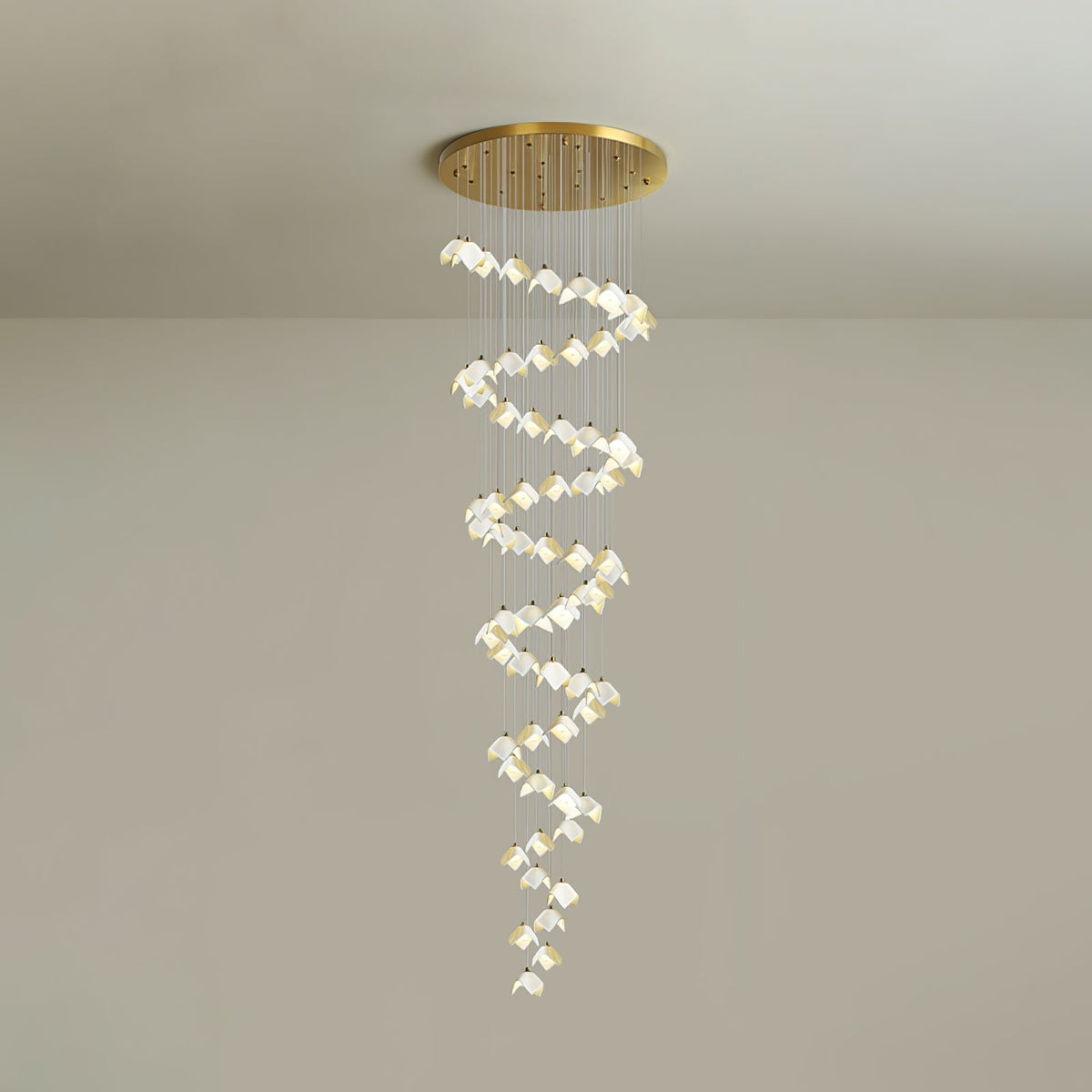 Cithayra Geometric Glass Brass Chandelier