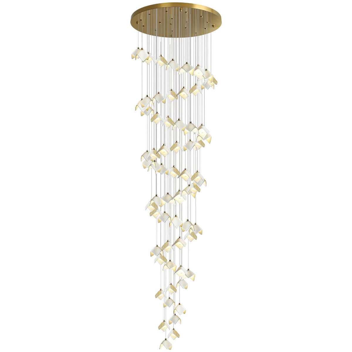 Cithayra Geometric Glass Brass Chandelier