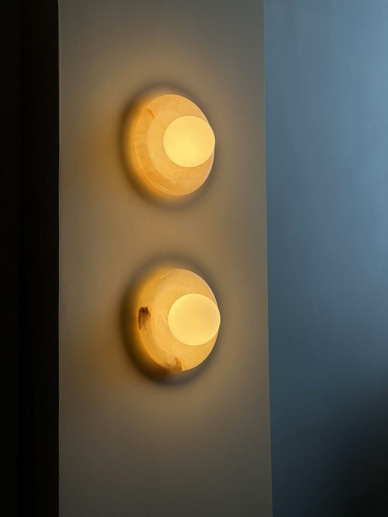 Aursilos Premium Nordic Art White Jade Glass Sconce Wall Lamp - Neutral Decor
