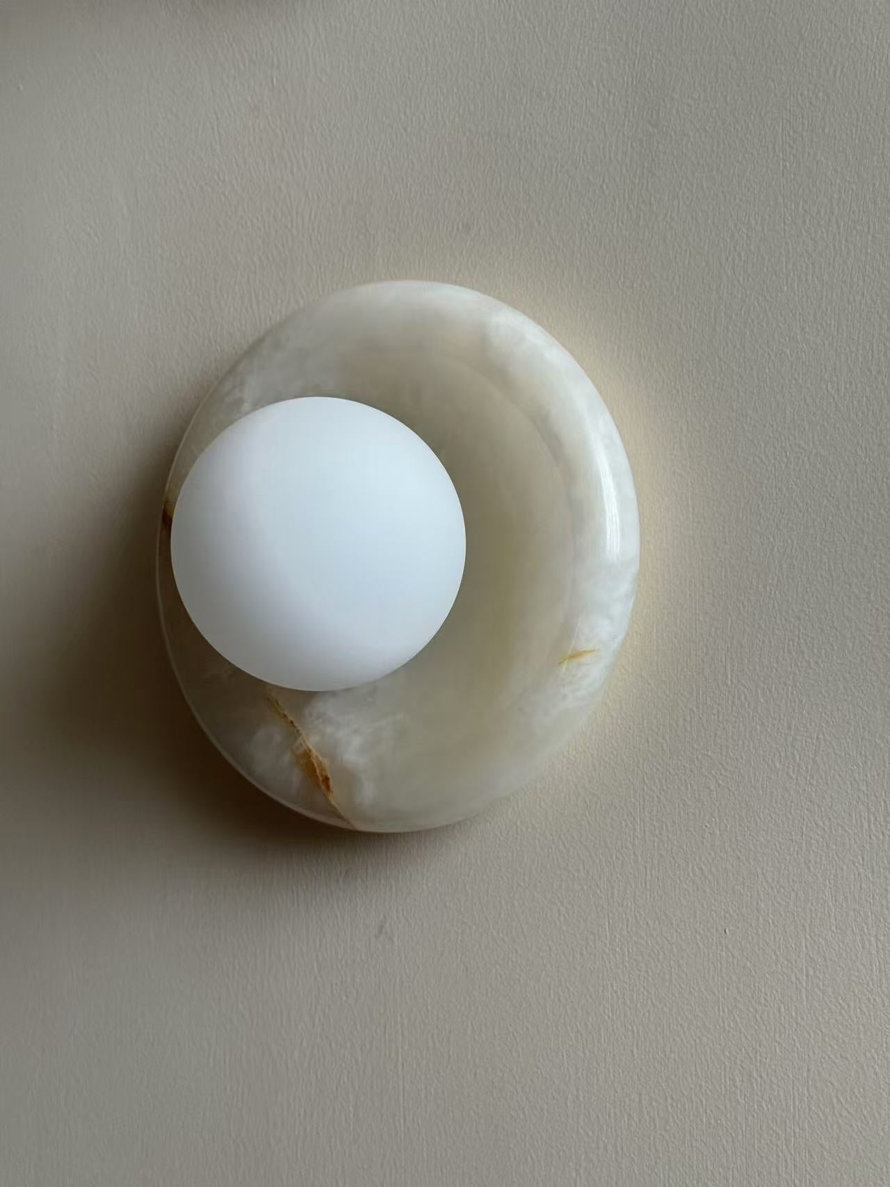 Aursilos Premium Nordic Art White Jade Glass Sconce Wall Lamp - Neutral Decor