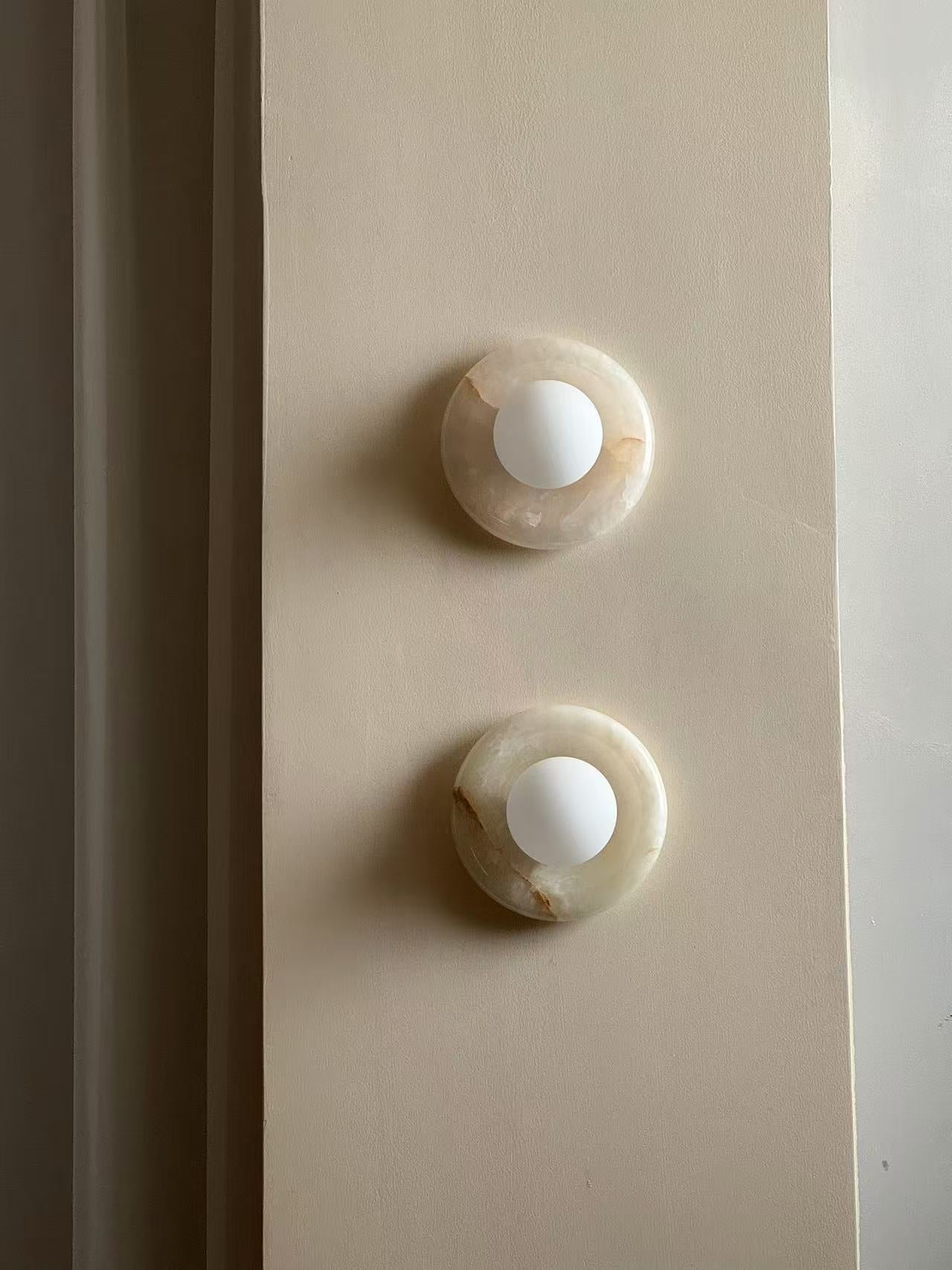 Aursilos Premium Nordic Art White Jade Glass Sconce Wall Lamp - Neutral Decor