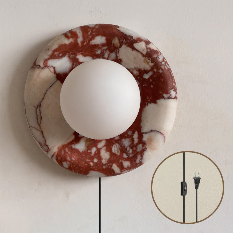 Vantheori Red Marble Plug-in Sconce