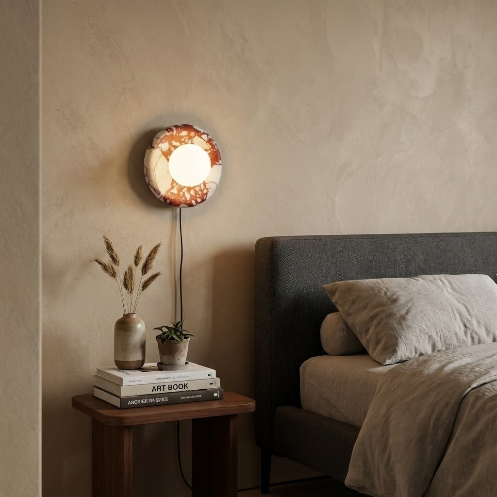 Vantheori Red Marble Plug-in Sconce
