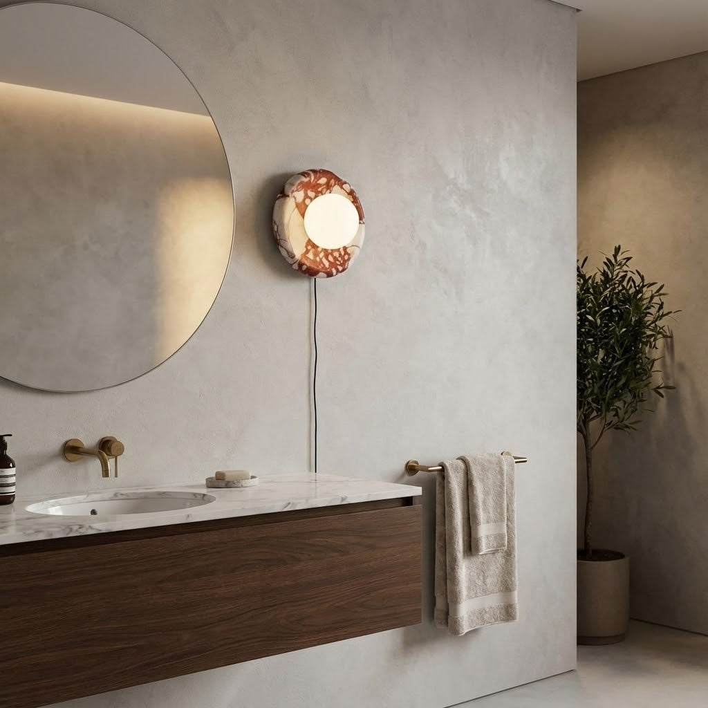 Vantheori Red Marble Plug-in Sconce