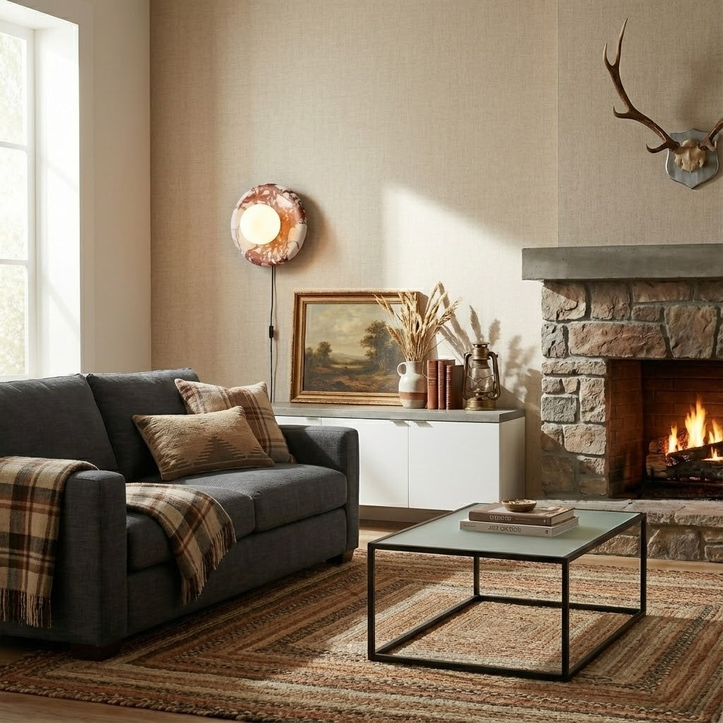 Vantheori Red Marble Plug-in Sconce
