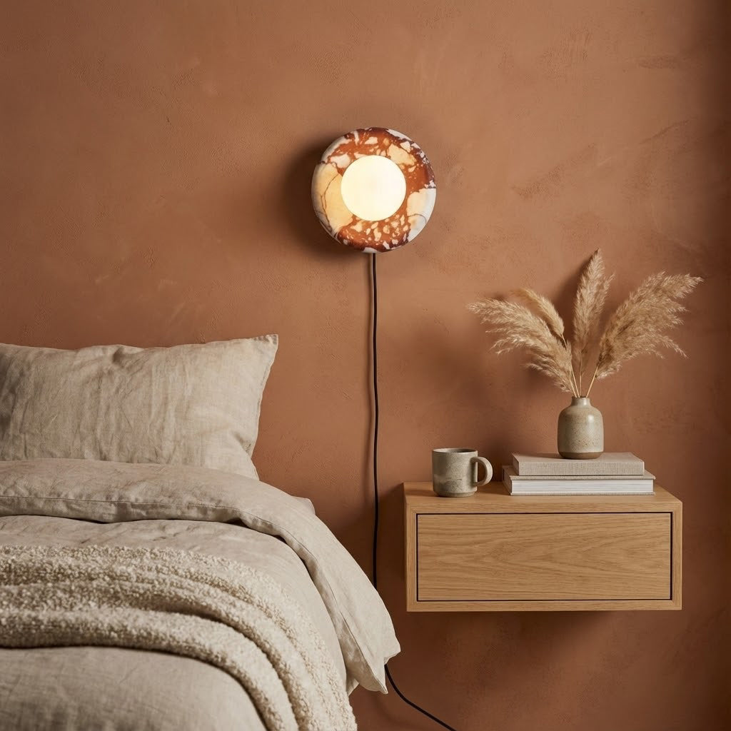 Vantheori Red Marble Plug-in Sconce