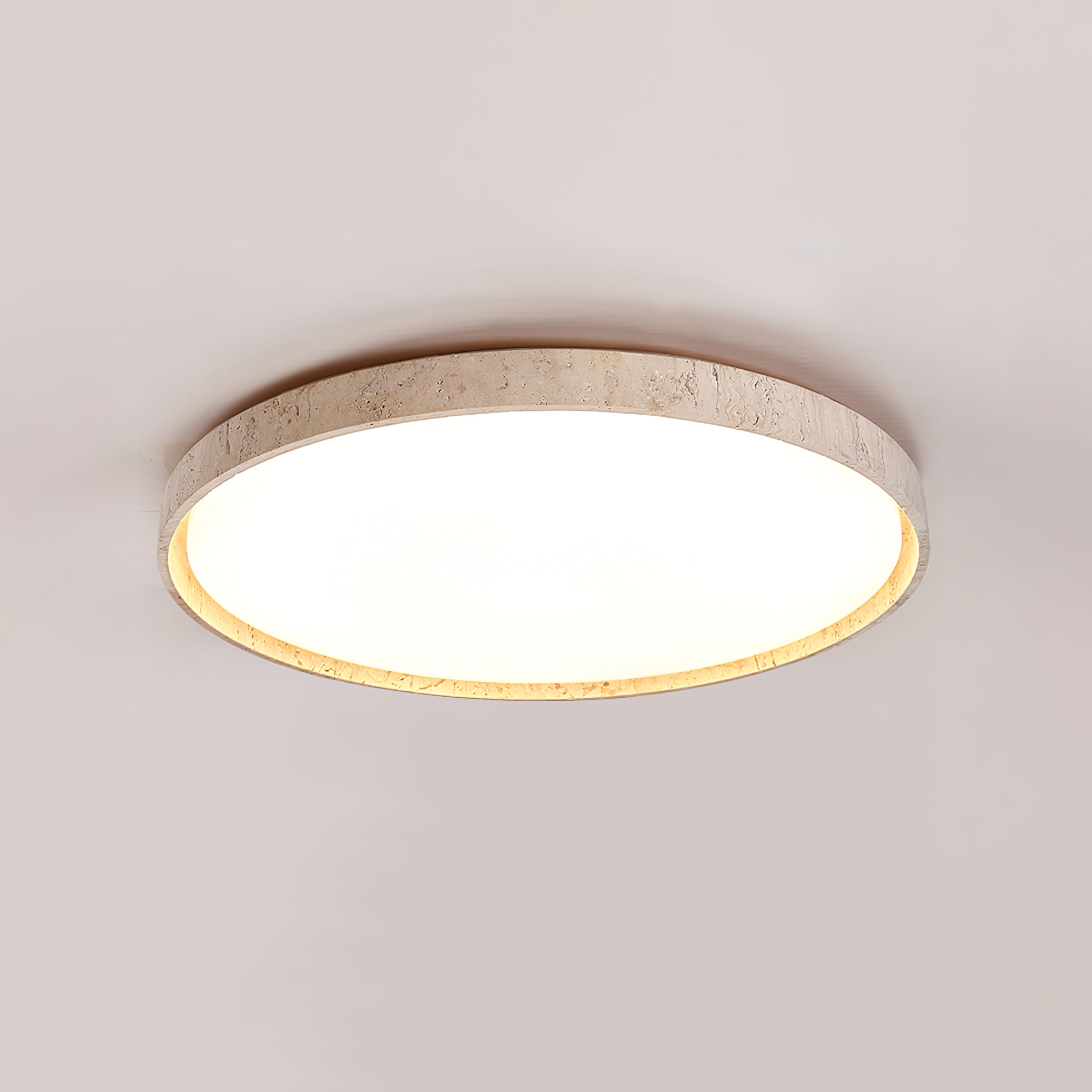 Kathy  Travertine Round Ceiling Light