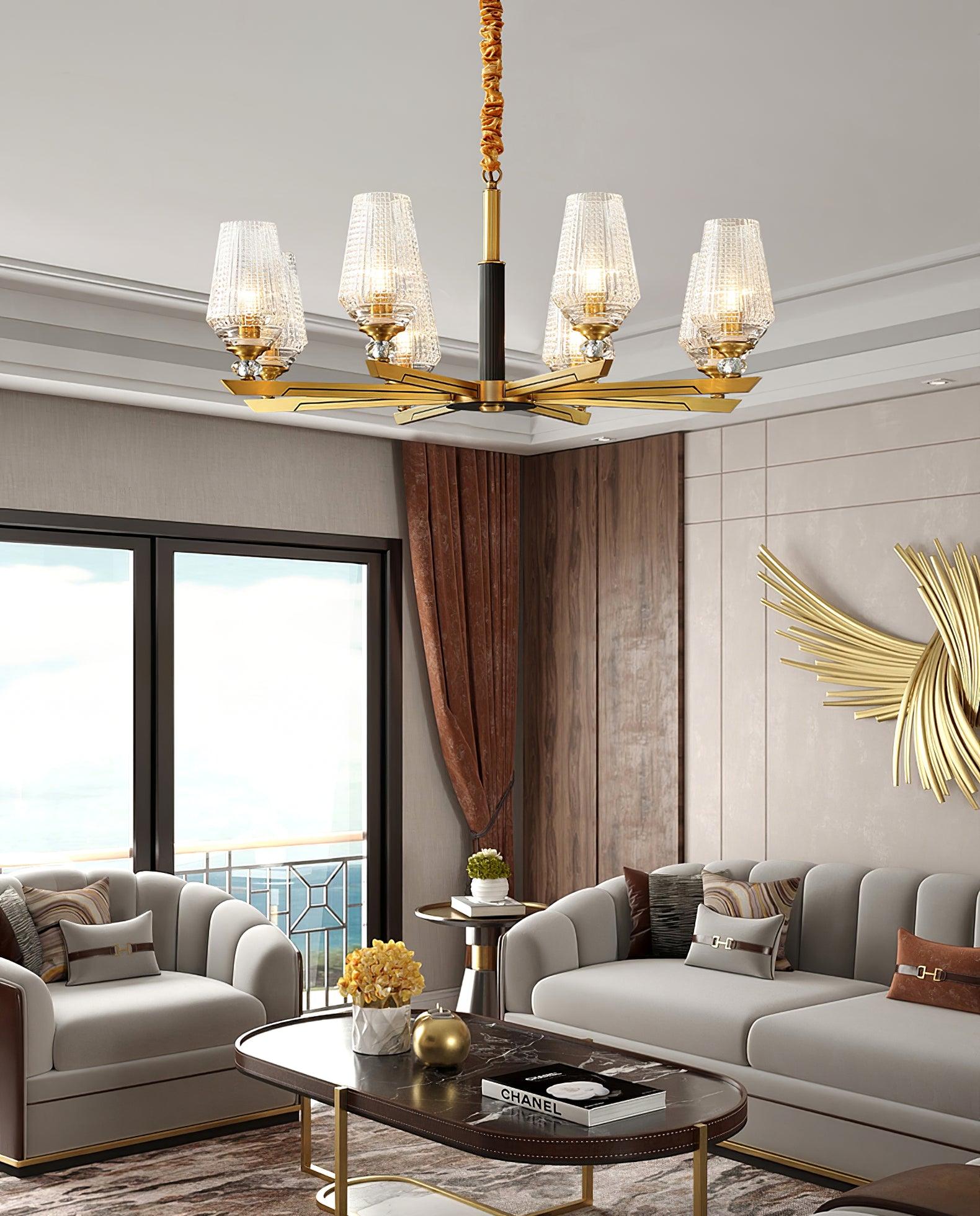 Astra Luxury Hexa Brass Chandelier