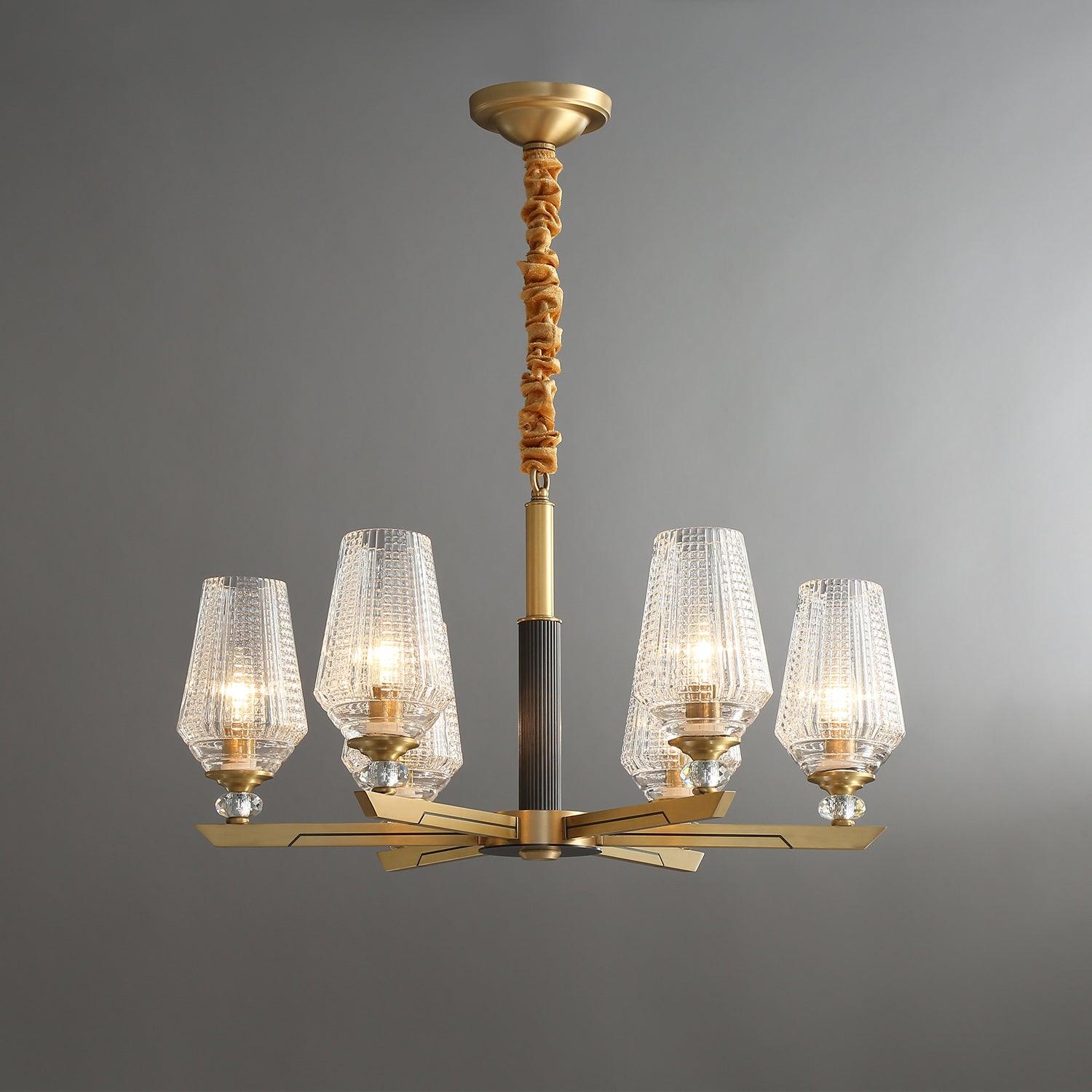 Astra Luxury Hexa Brass Chandelier