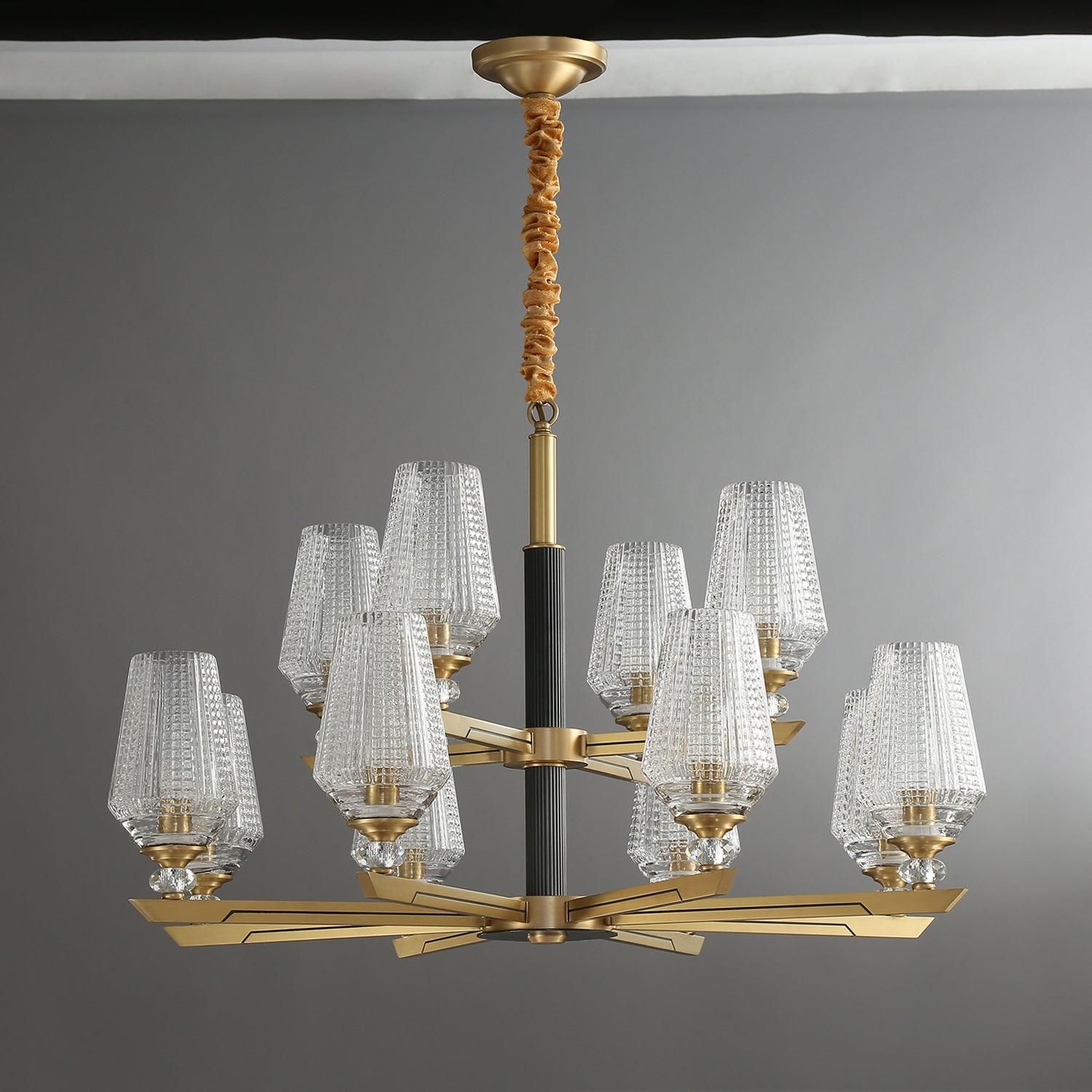 Astra Luxury Hexa Brass Chandelier