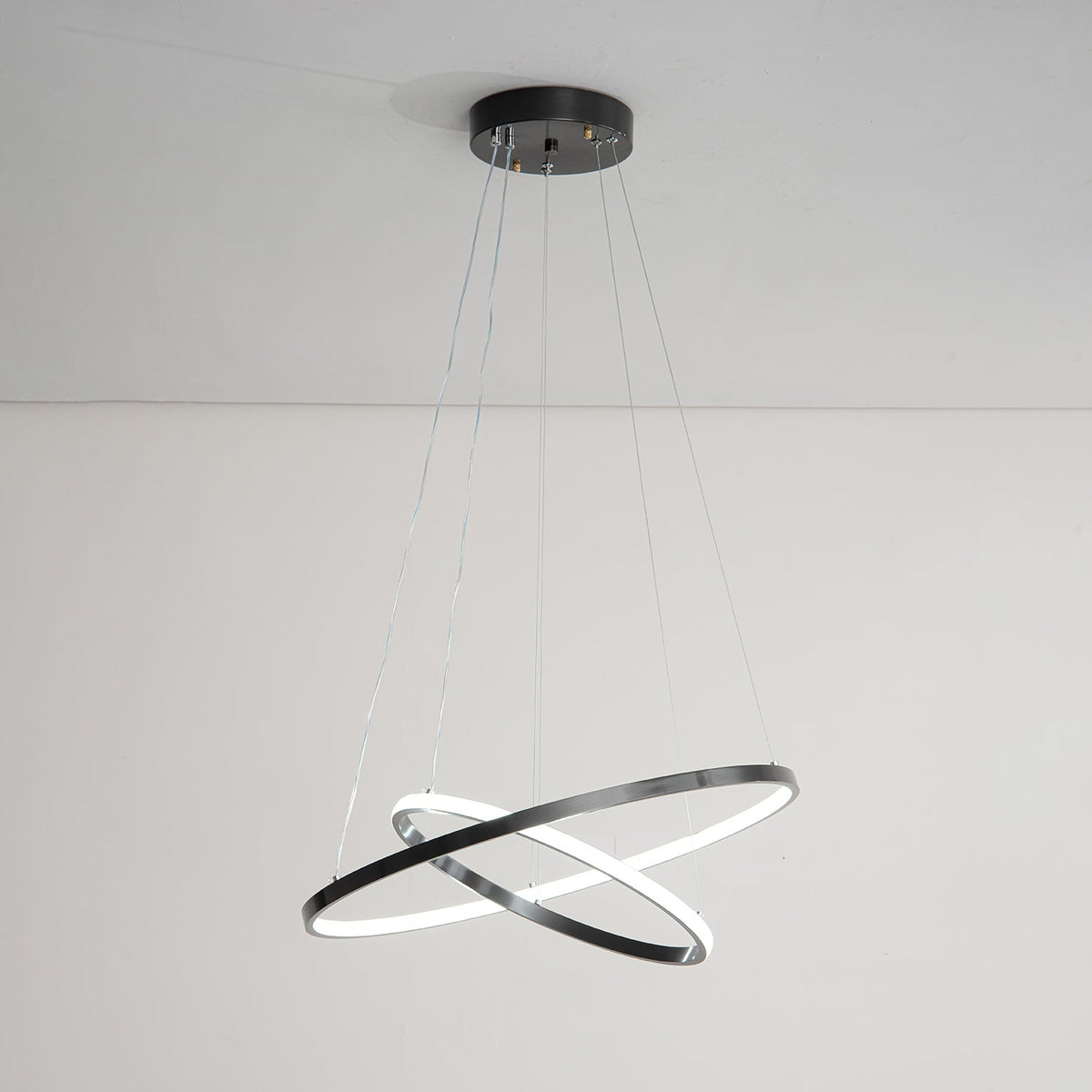 Efrion Modern Minimalist Rings Brass Plastic Chandelier