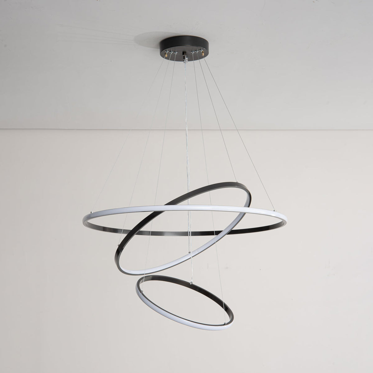 Efrion Modern Minimalist Rings Brass Plastic Chandelier