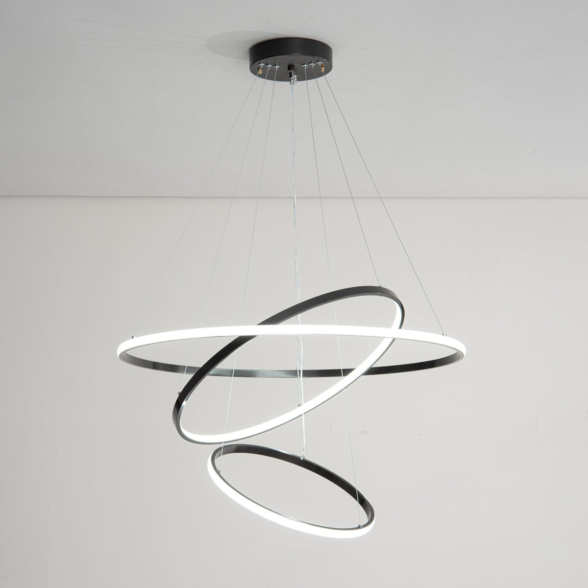 Efrion Modern Minimalist Rings Brass Plastic Chandelier