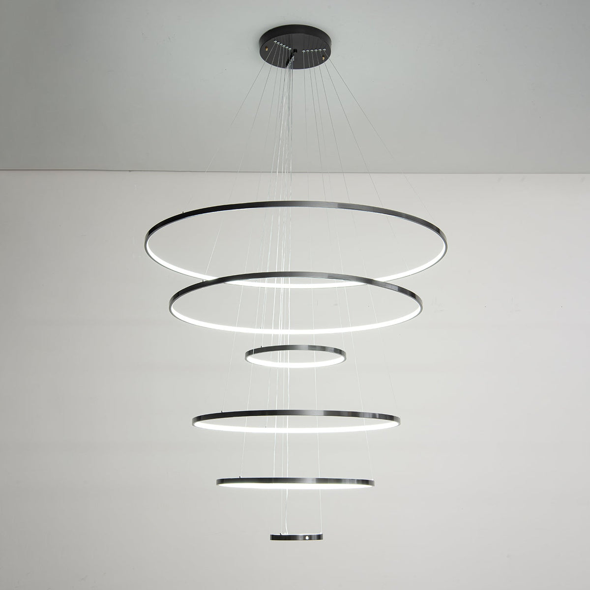 Efrion Modern Minimalist Rings Brass Plastic Chandelier