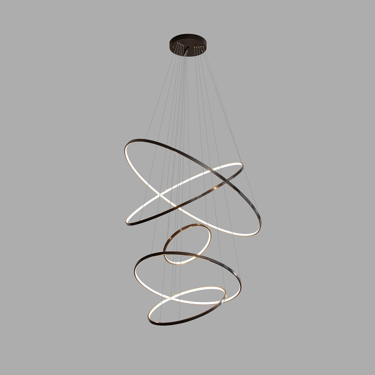 Efrion Modern Minimalist Rings Brass Plastic Chandelier