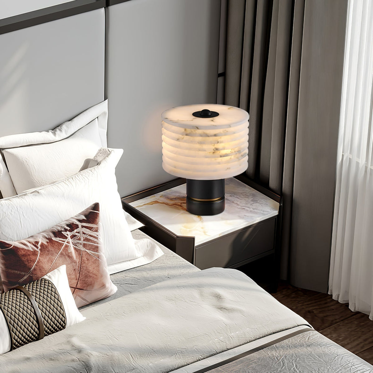 Elmarir Ribbed Alabaster Table Lamp
