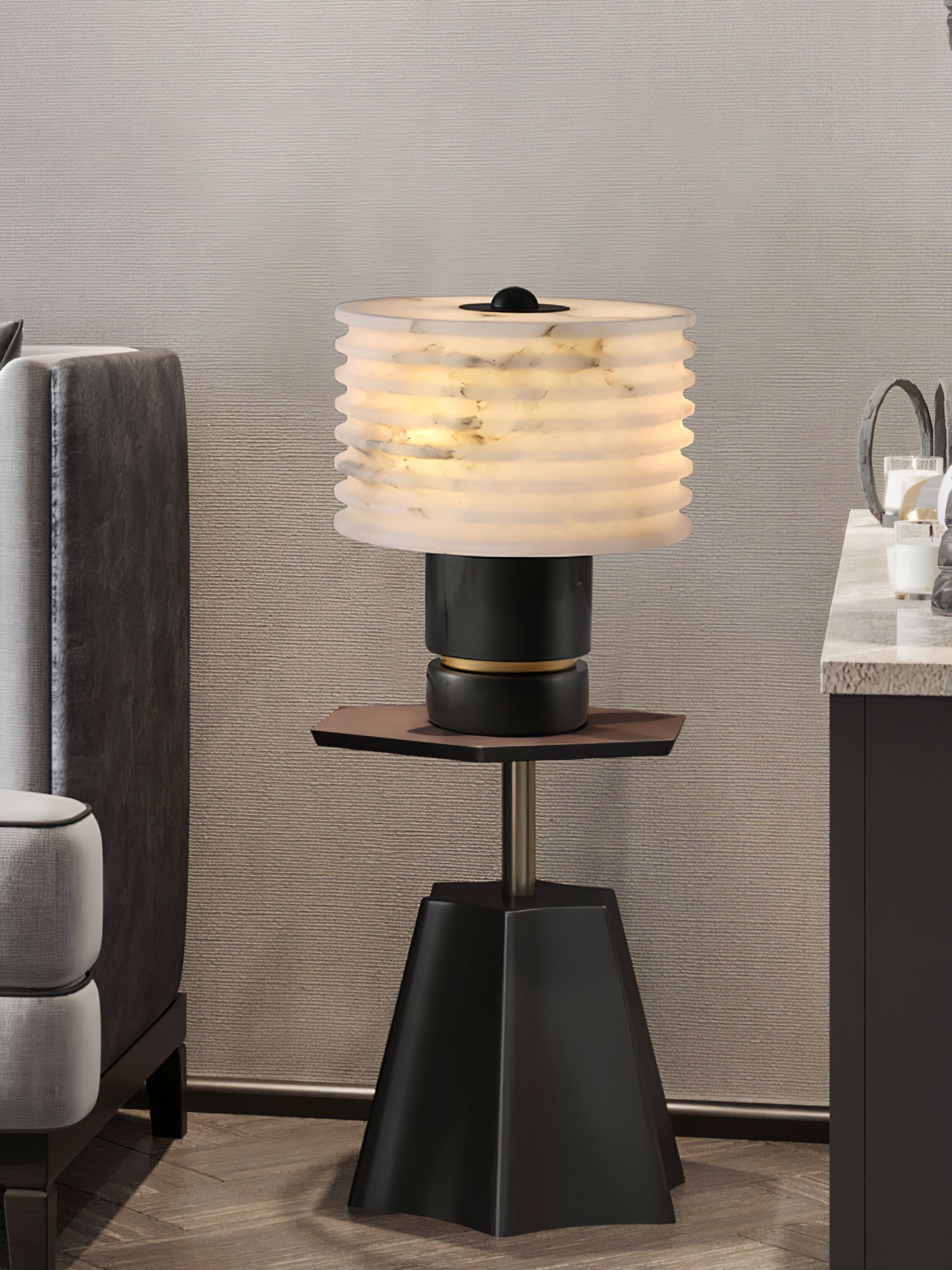Elmarir Ribbed Alabaster Table Lamp