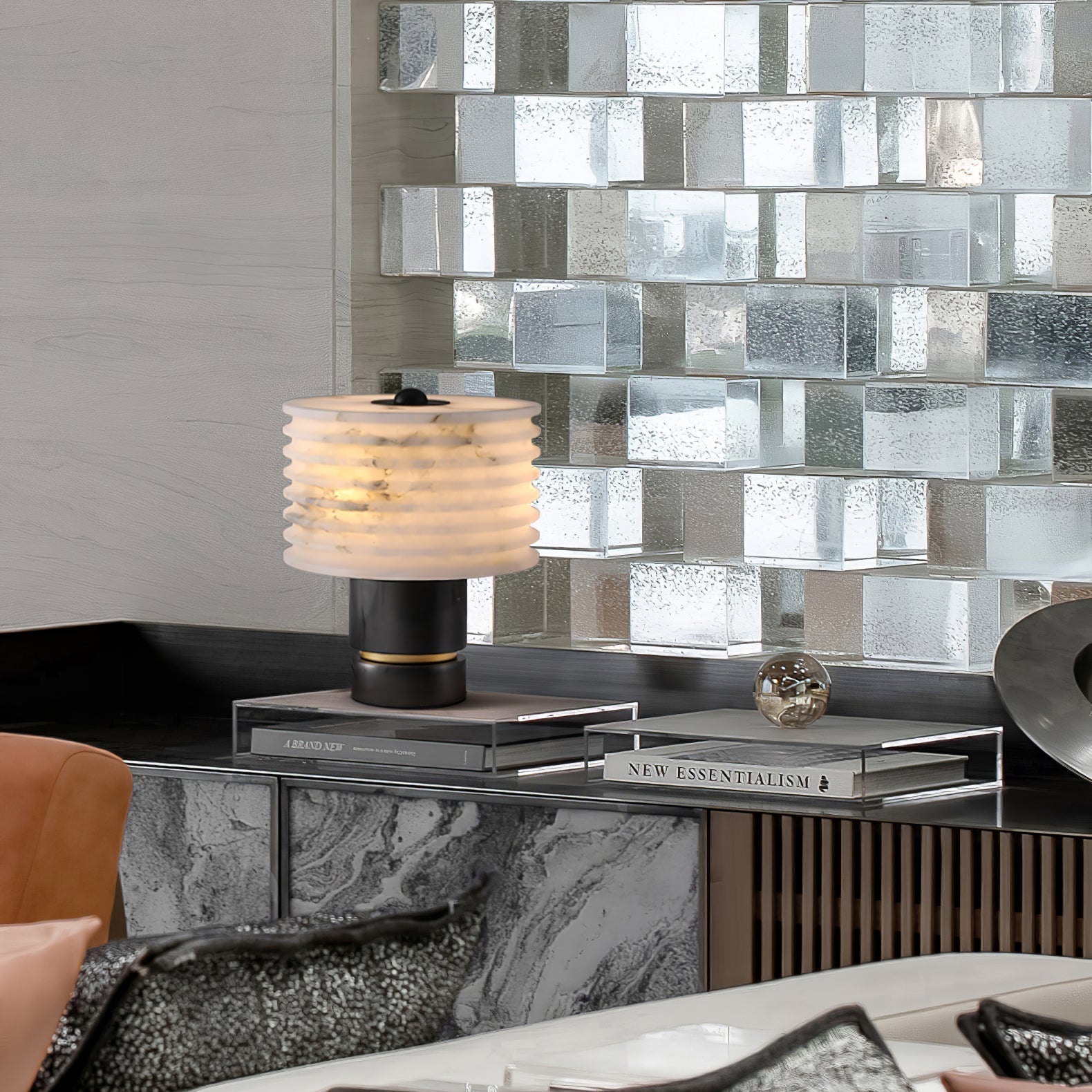 Elmarir Ribbed Alabaster Table Lamp