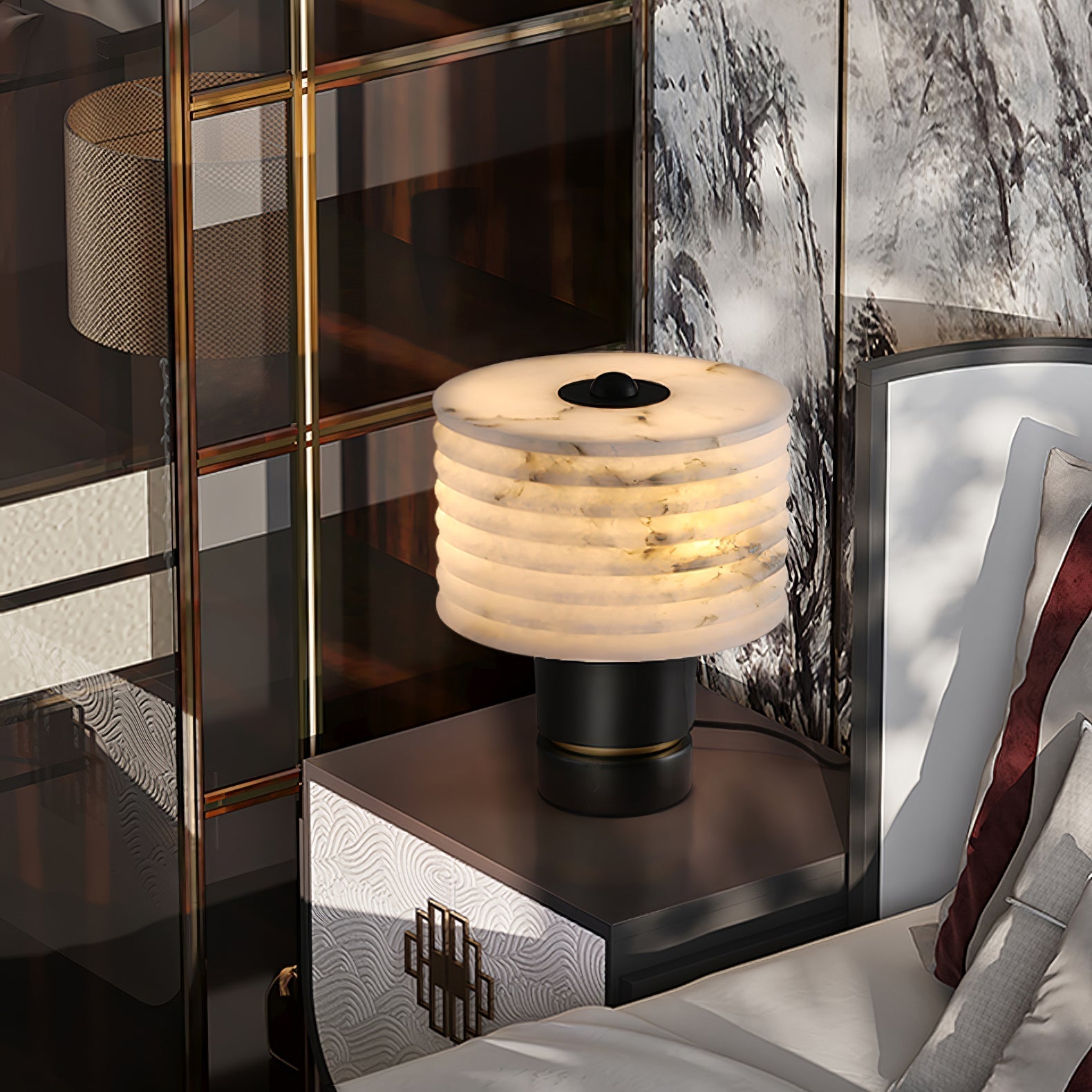 Elmarir Ribbed Alabaster Table Lamp