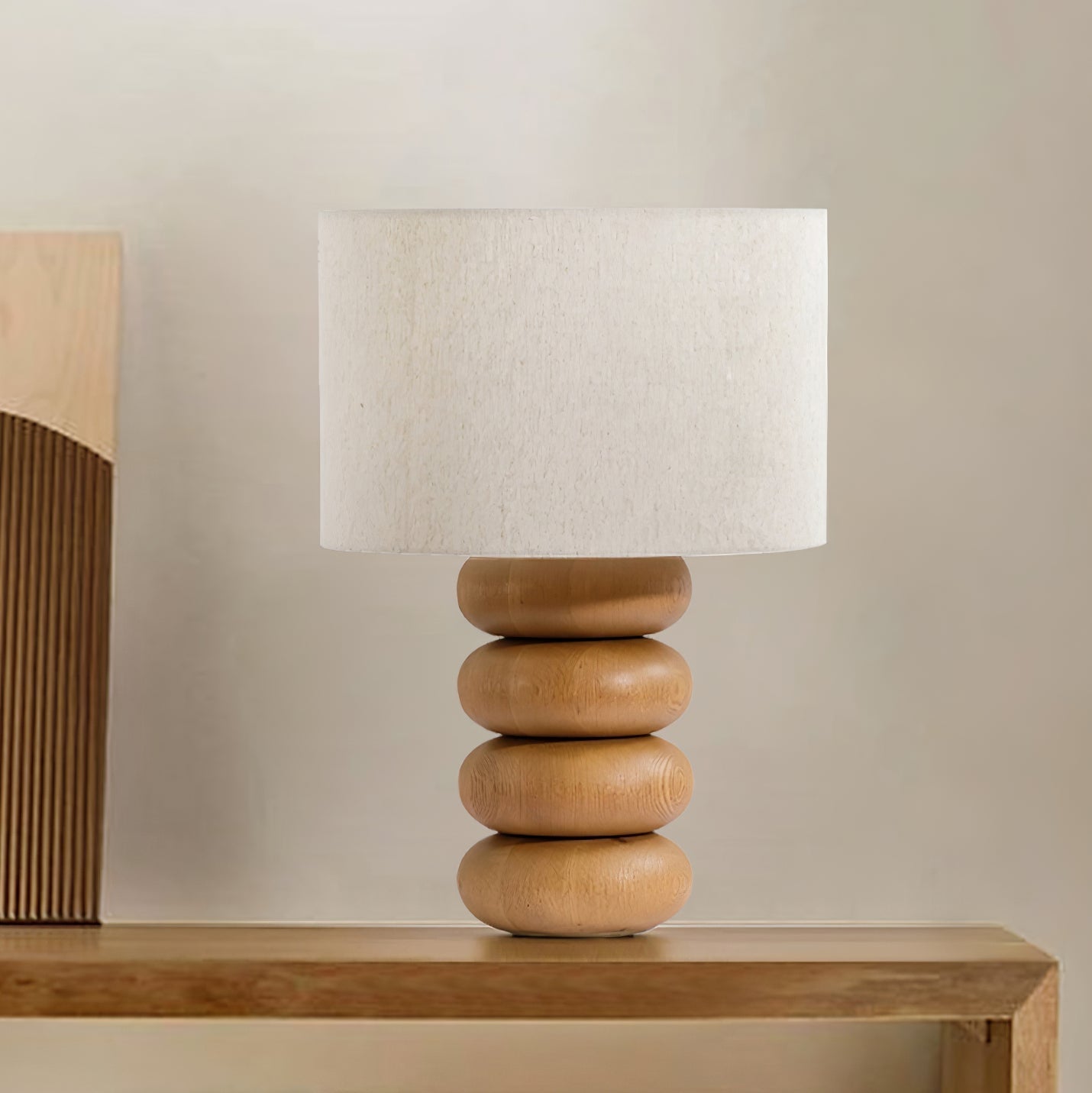 Lild Wood Fabric Table Lamp