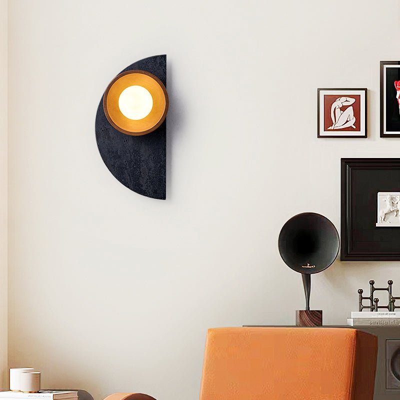 Luca Artistic Wood Travertine Wall Lamp