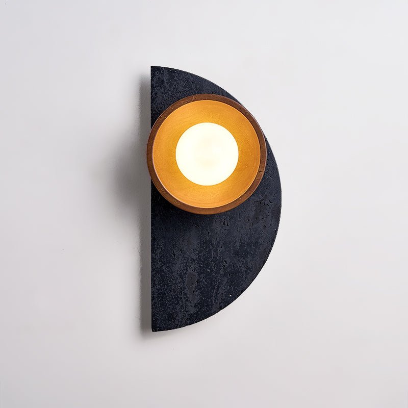 Luca Artistic Wood Travertine Wall Lamp