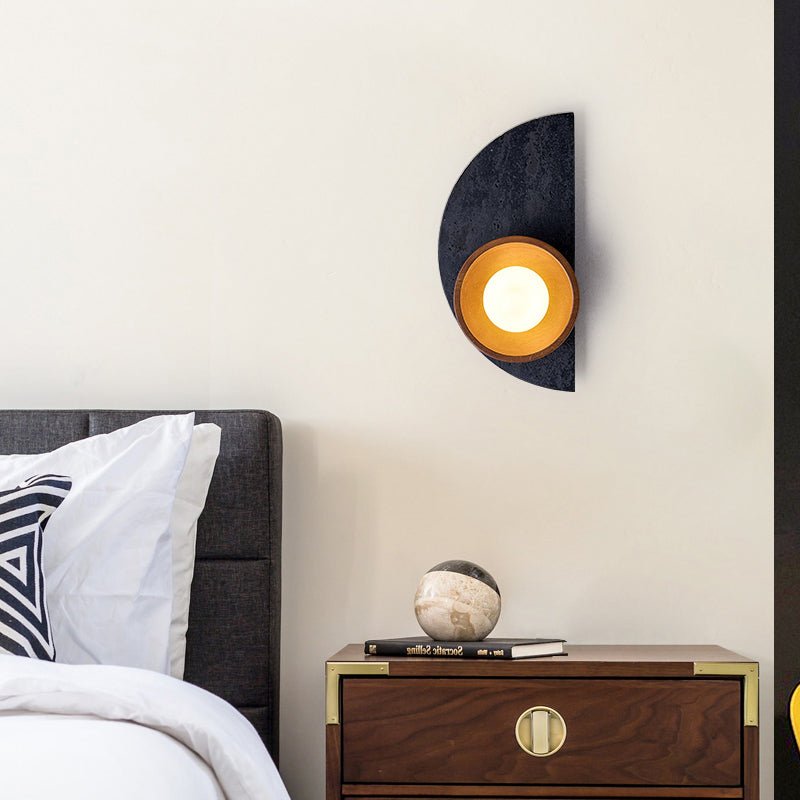 Luca Artistic Wood Travertine Wall Lamp