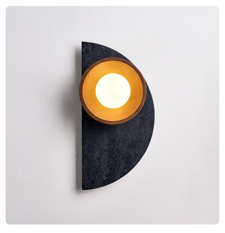 Luca Artistic Wood Travertine Wall Lamp