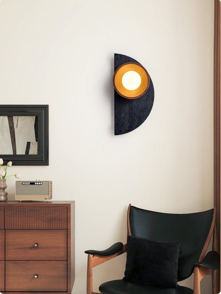 Luca Artistic Wood Travertine Wall Lamp